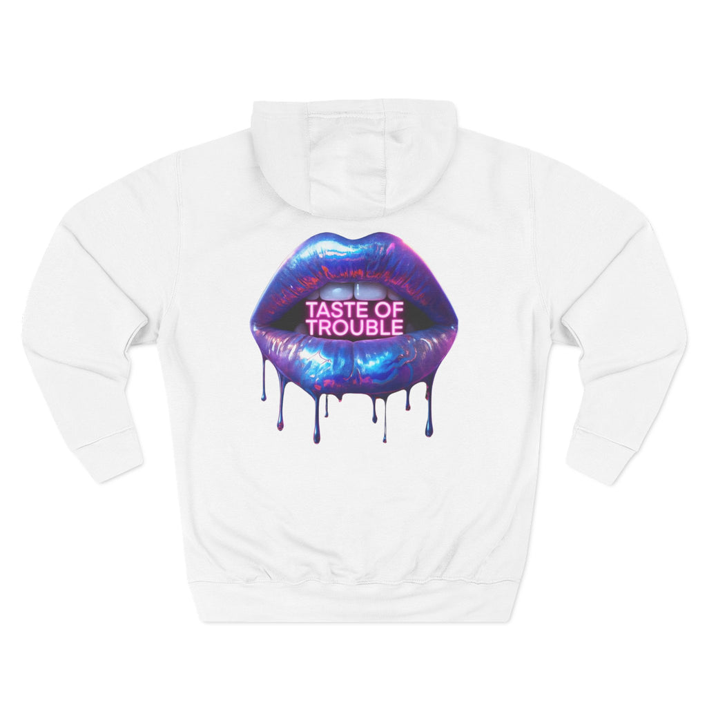 Taste of Trouble Hoodie - Trendy Three-Panel Fleece Pullover, Stylish Gift for Fashion Lovers, Cozy Casual Wear