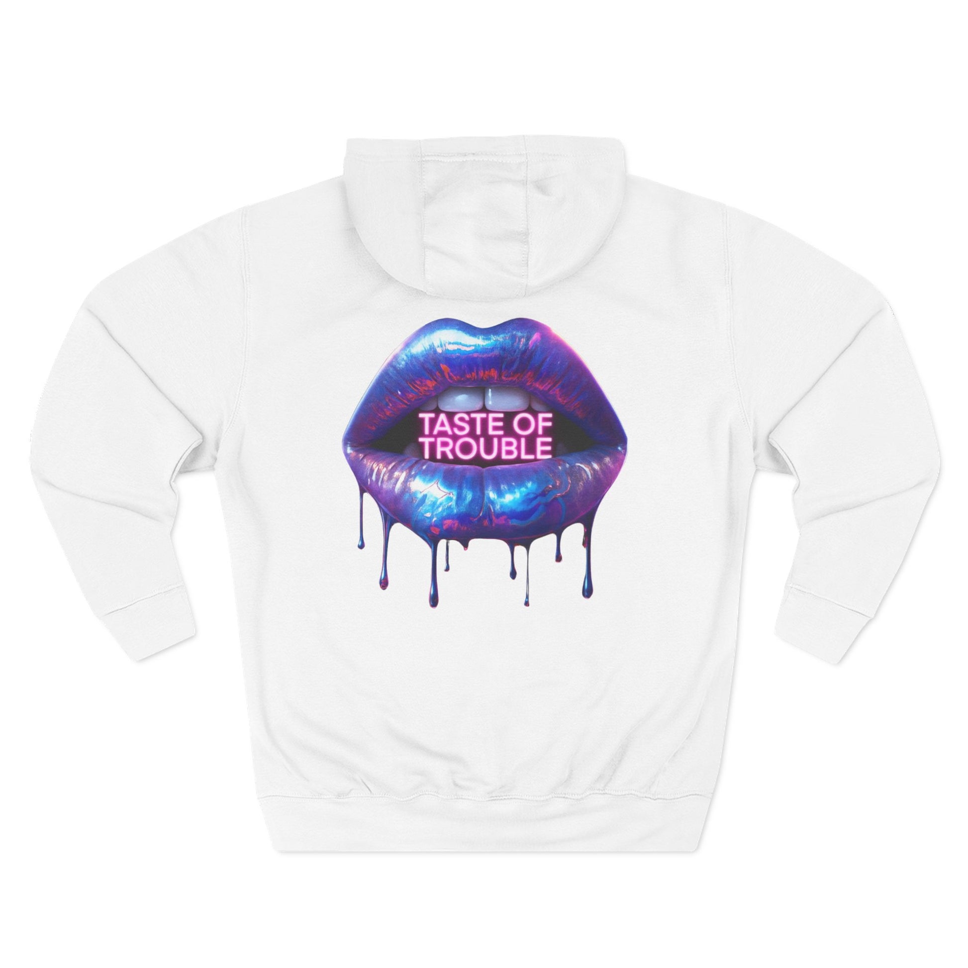 Taste of Trouble Hoodie - Trendy Three-Panel Fleece Pullover, Stylish Gift for Fashion Lovers, Cozy Casual Wear