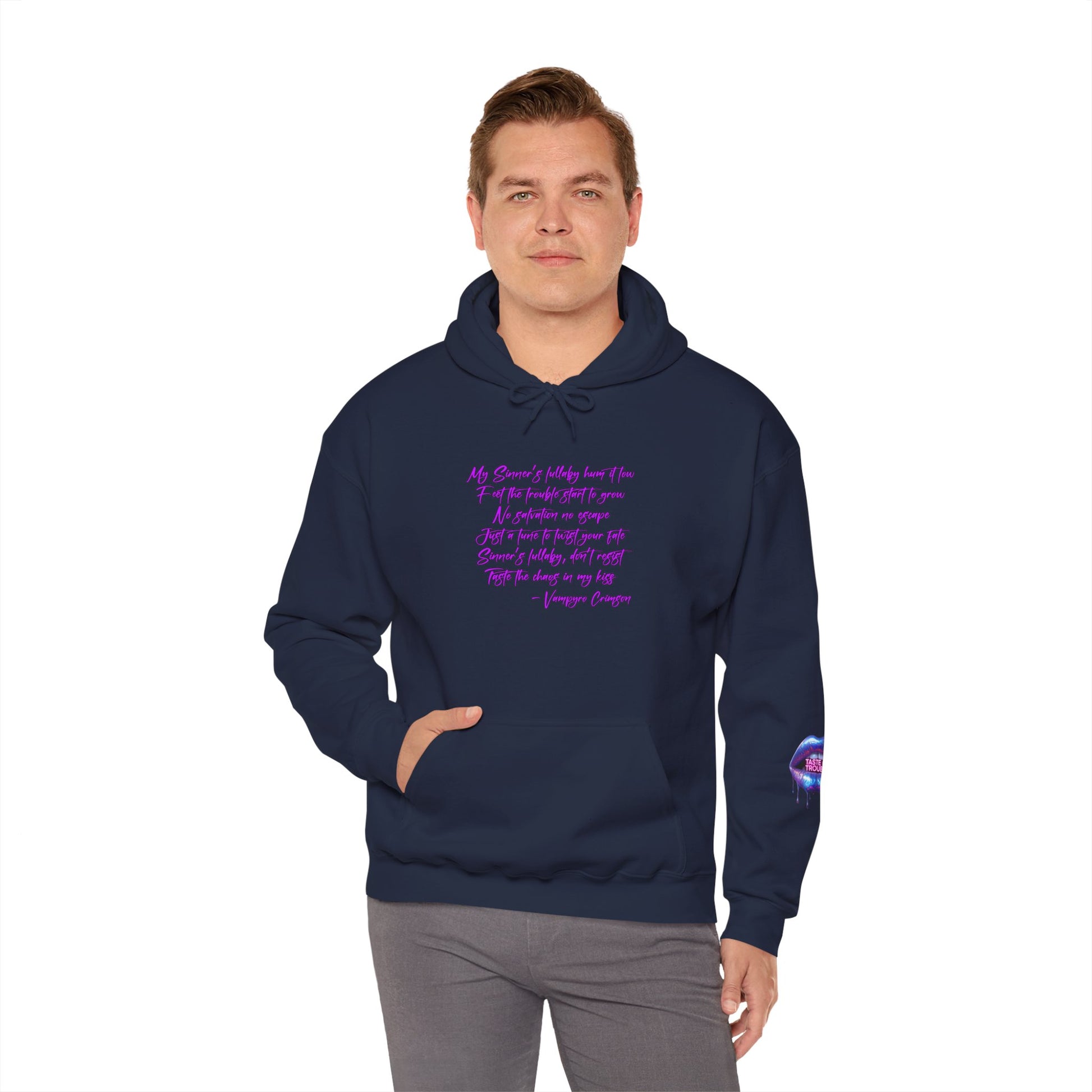 Taste of Trouble Inspirational Hoodie for Creative Souls, Motivational Sweatshirt, Unisex Heavy Blend, Modern Casual Wear, Gift for Artists, Trendy [...]