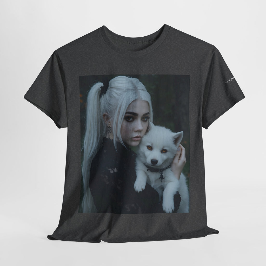 Limited Edition Autographed Vampyro Crimson Ethereal I am The Shadow the Light Fears Art Tee, Unisex Heavy Cotton Tee with Portrait Design, Ideal for Art Lovers, Casual Wear, Gifts for Occasions, Fashion Statement