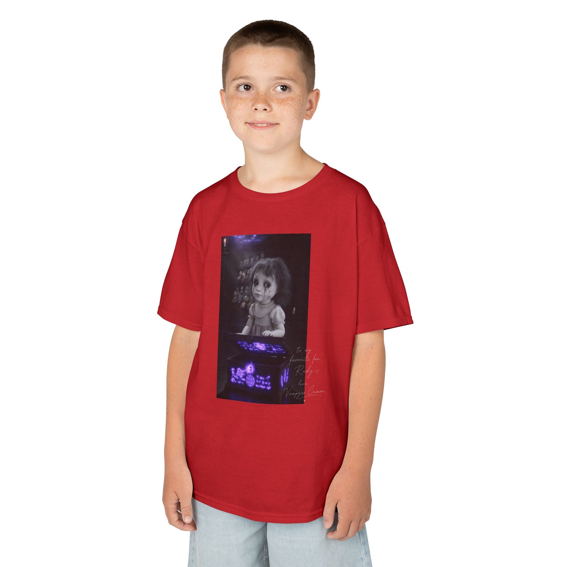 Vampyro Crimson – Haunted Music Box Kids Gothic Horror T-Shirt