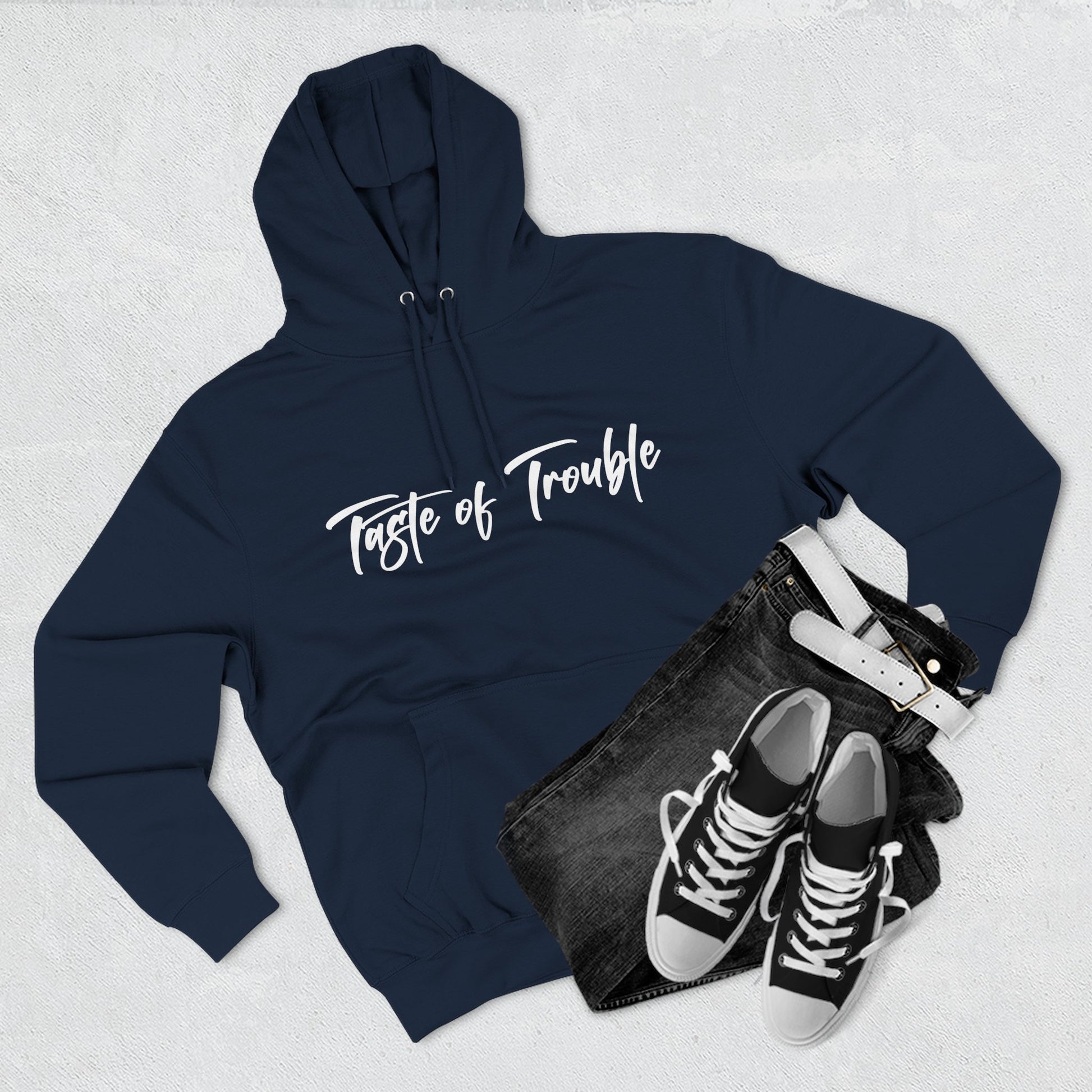 Taste of Trouble Fleece Pullover, Cozy Gift for Women, Casual Wear, Motivational Apparel, Holiday Gift