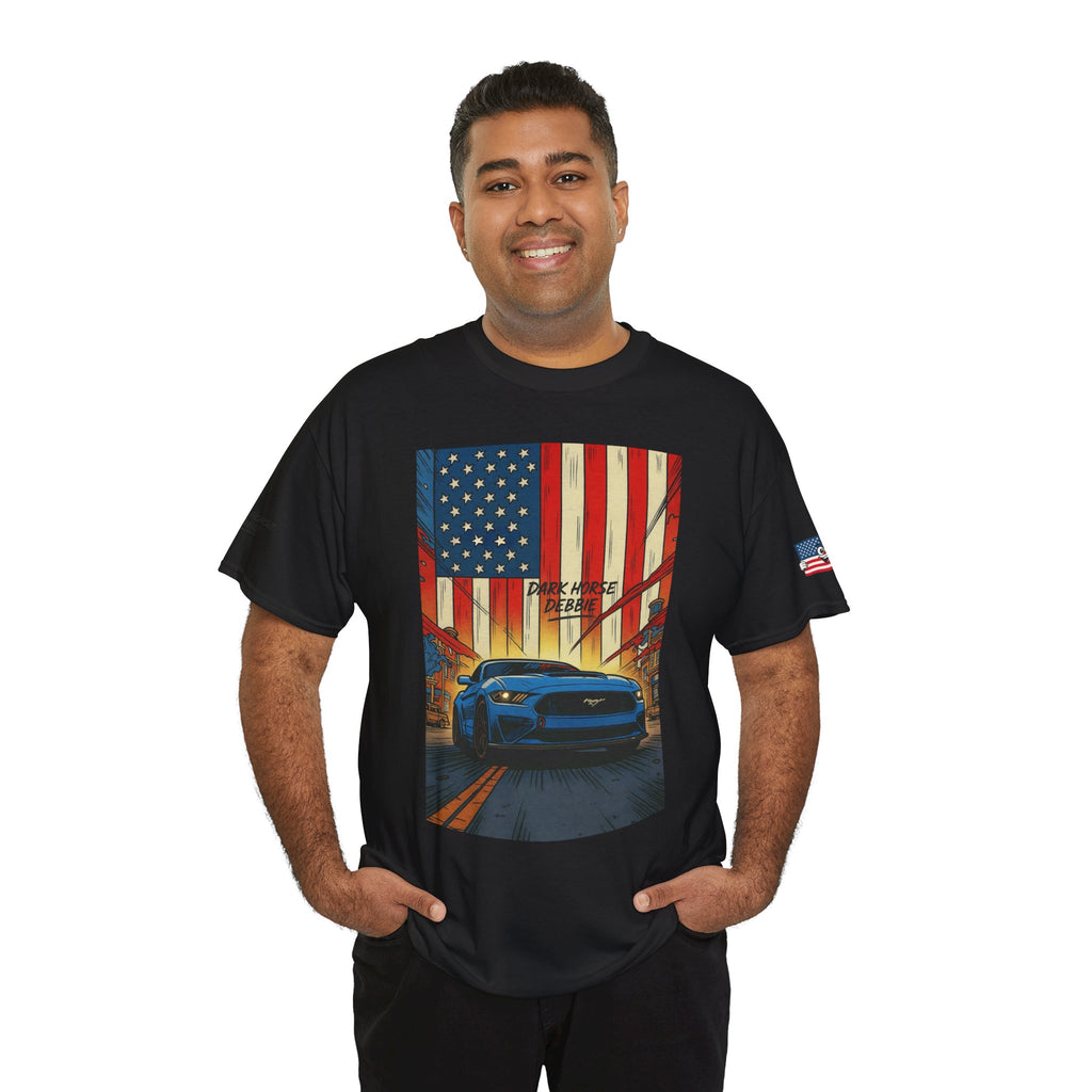 Dark Horse Debbie Patriotic Car Enthusiast Tee - Perfect for Independence Day, Gift for Dad, Car Show, Track Day, Summer Style