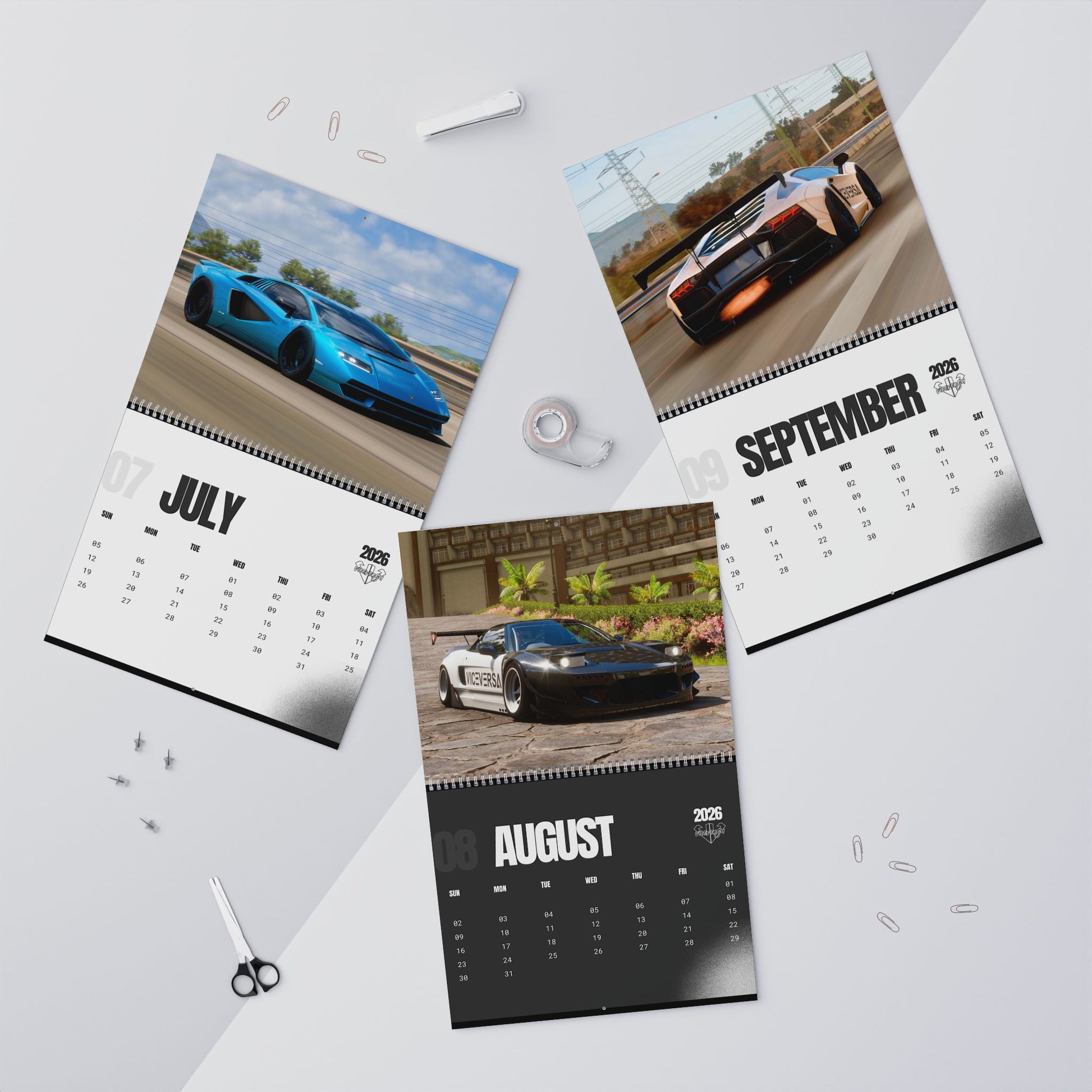 ViceVersa Garage Wall Calendar 2026 for Car Enthusiast