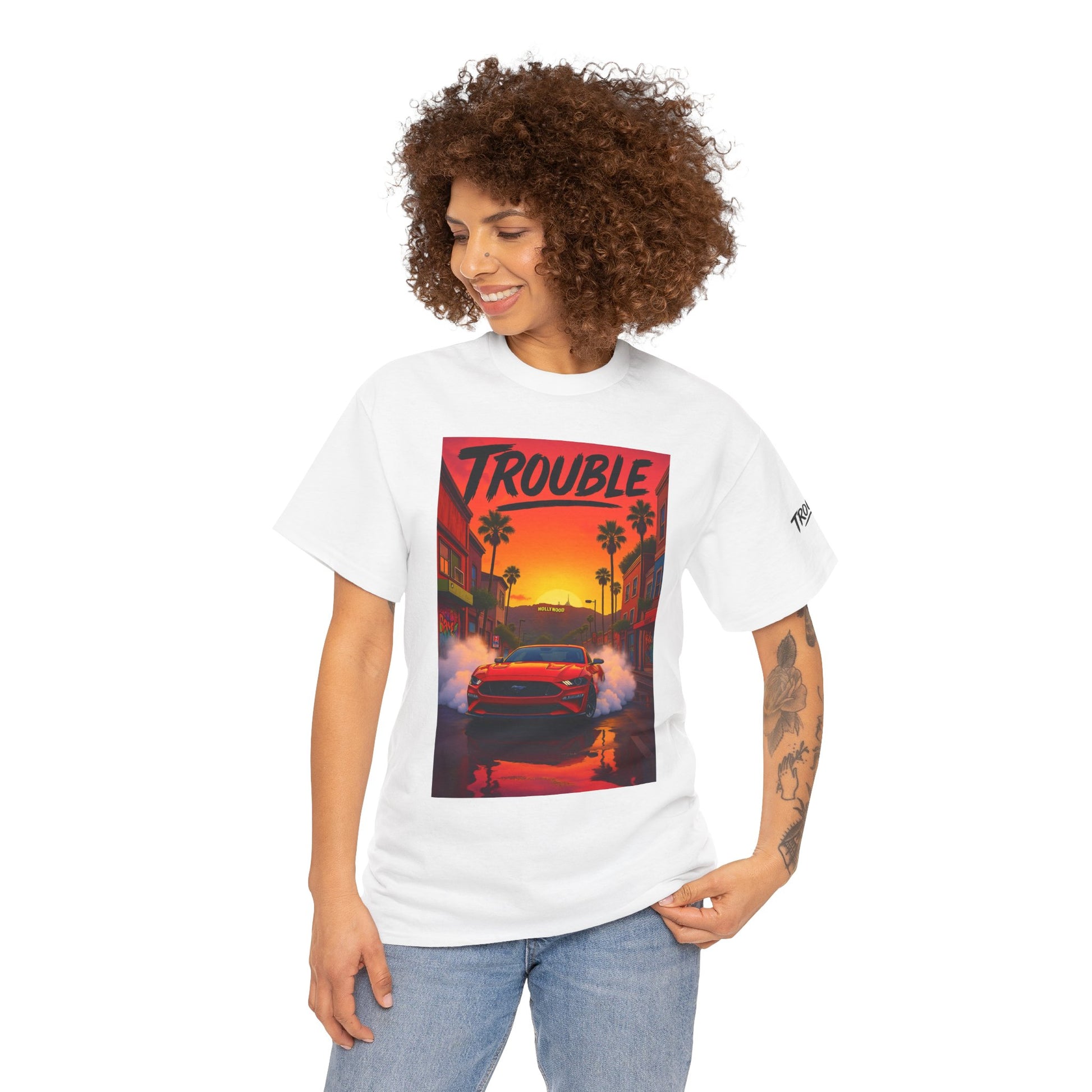 Trouble Retro Trouble Graphic Tee, Unisex Cotton T-Shirt, Cool Streetwear Shirt, Casual Summer Tee, Gift for Car Lovers