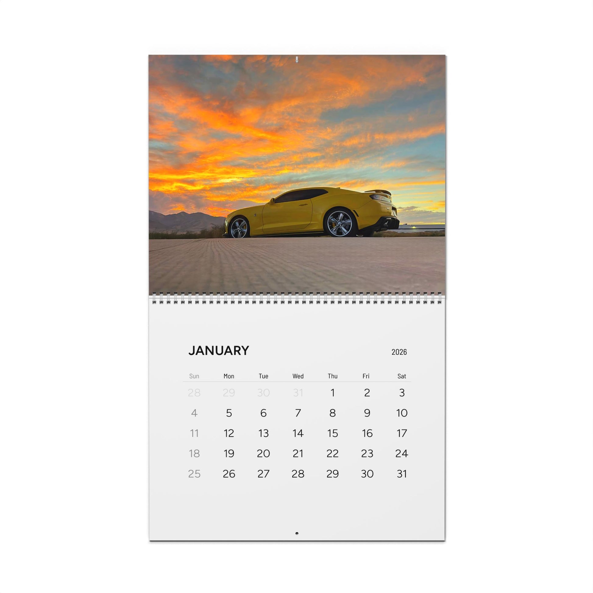 2026 Helios Wall Calendar — Monthly Scenic Helios Car Photos