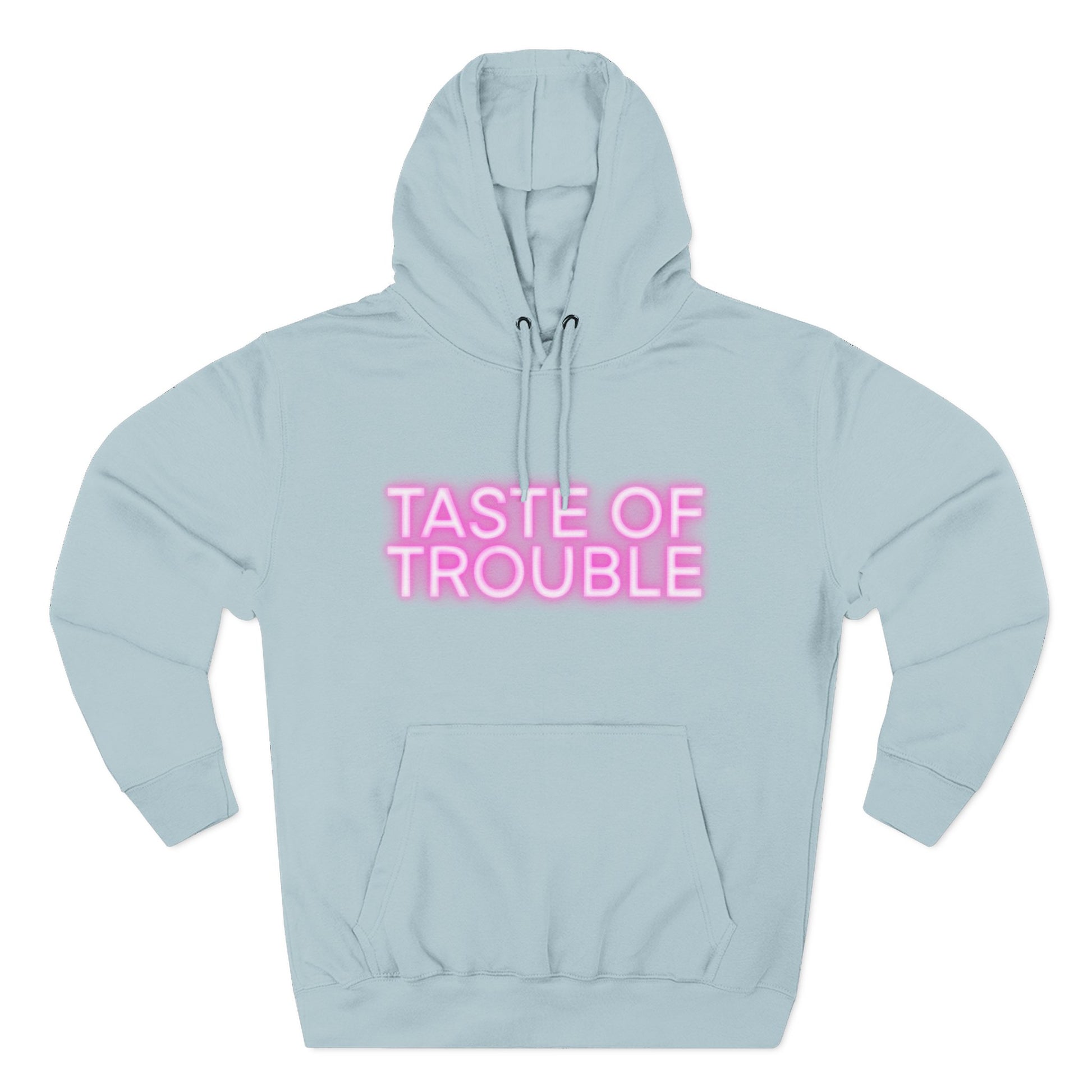 Taste of Trouble Hoodie - Trendy Three-Panel Fleece Pullover, Stylish Gift for Fashion Lovers, Cozy Casual Wear