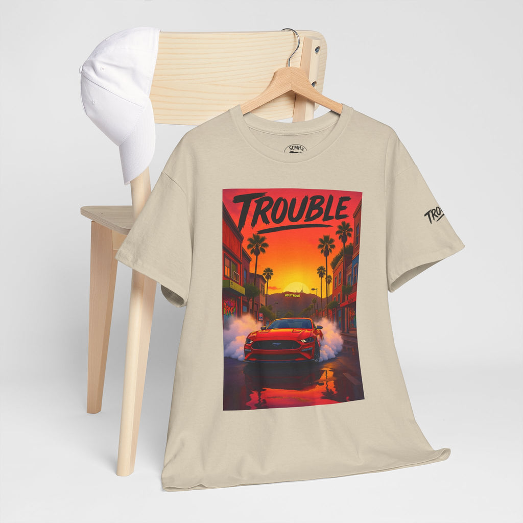 Trouble Retro Trouble Graphic Tee, Unisex Cotton T-Shirt, Cool Streetwear Shirt, Casual Summer Tee, Gift for Car Lovers
