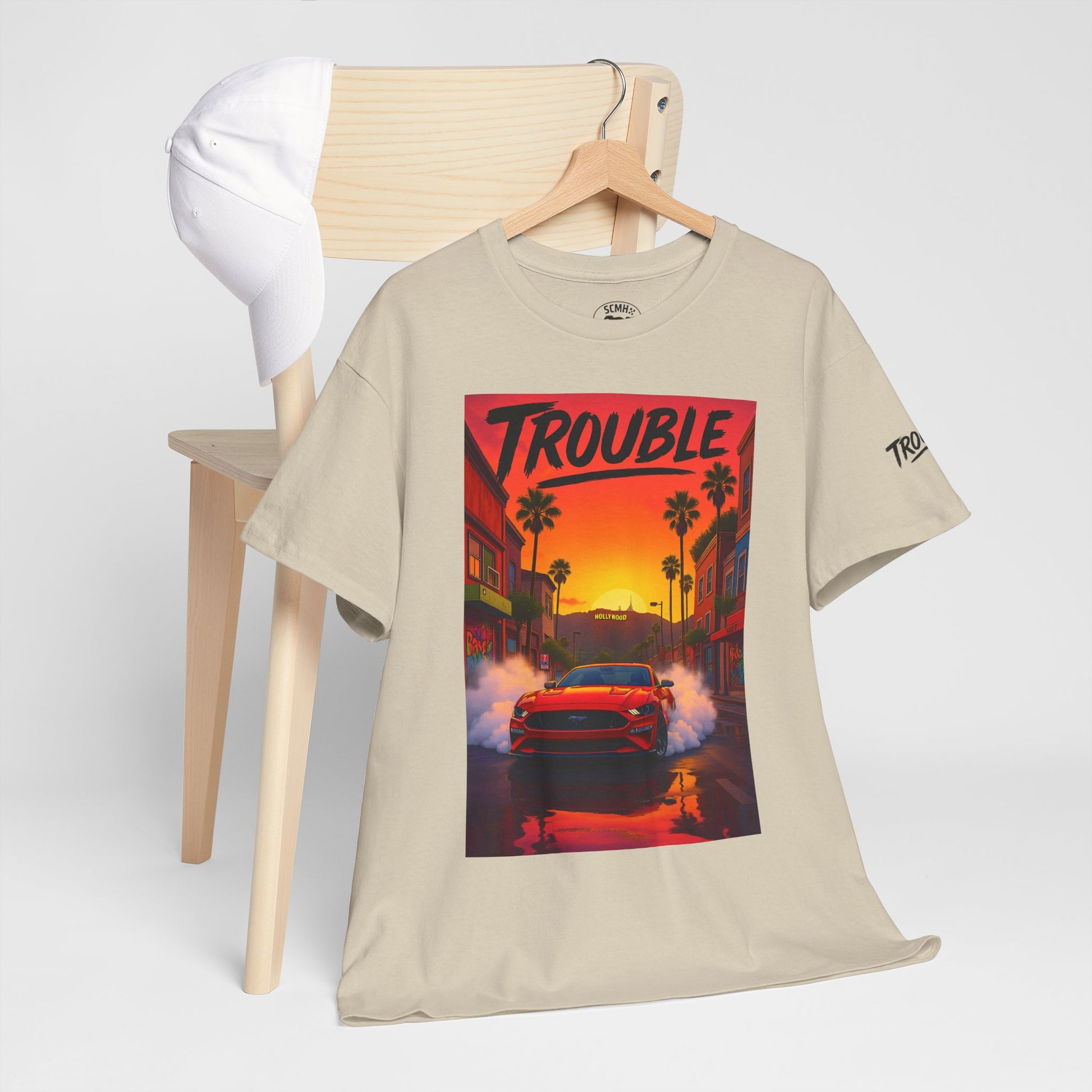 Trouble Retro Trouble Graphic Tee, Unisex Cotton T-Shirt, Cool Streetwear Shirt, Casual Summer Tee, Gift for Car Lovers