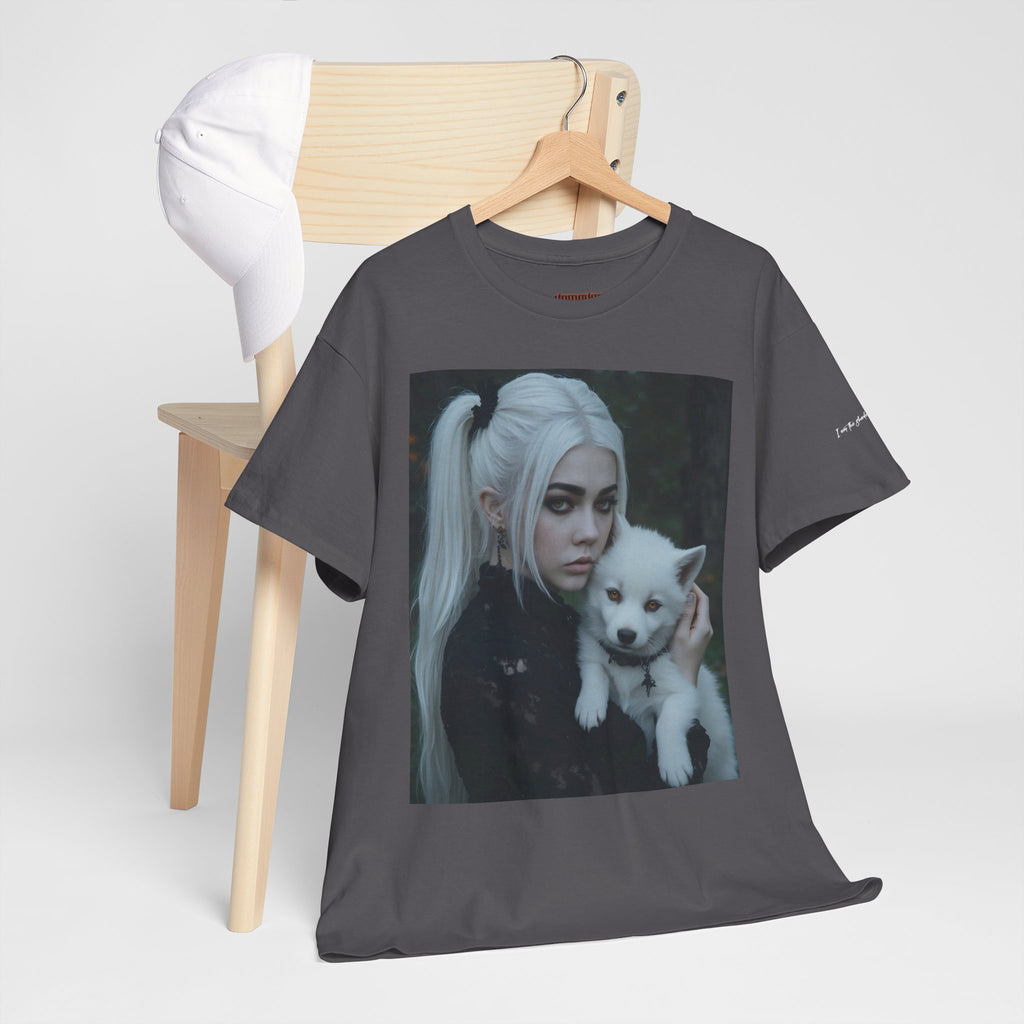 Limited Edition Autographed Vampyro Crimson Ethereal I am The Shadow the Light Fears Art Tee, Unisex Heavy Cotton Tee with Portrait Design, Ideal for Art Lovers, Casual Wear, Gifts for Occasions, Fashion Statement