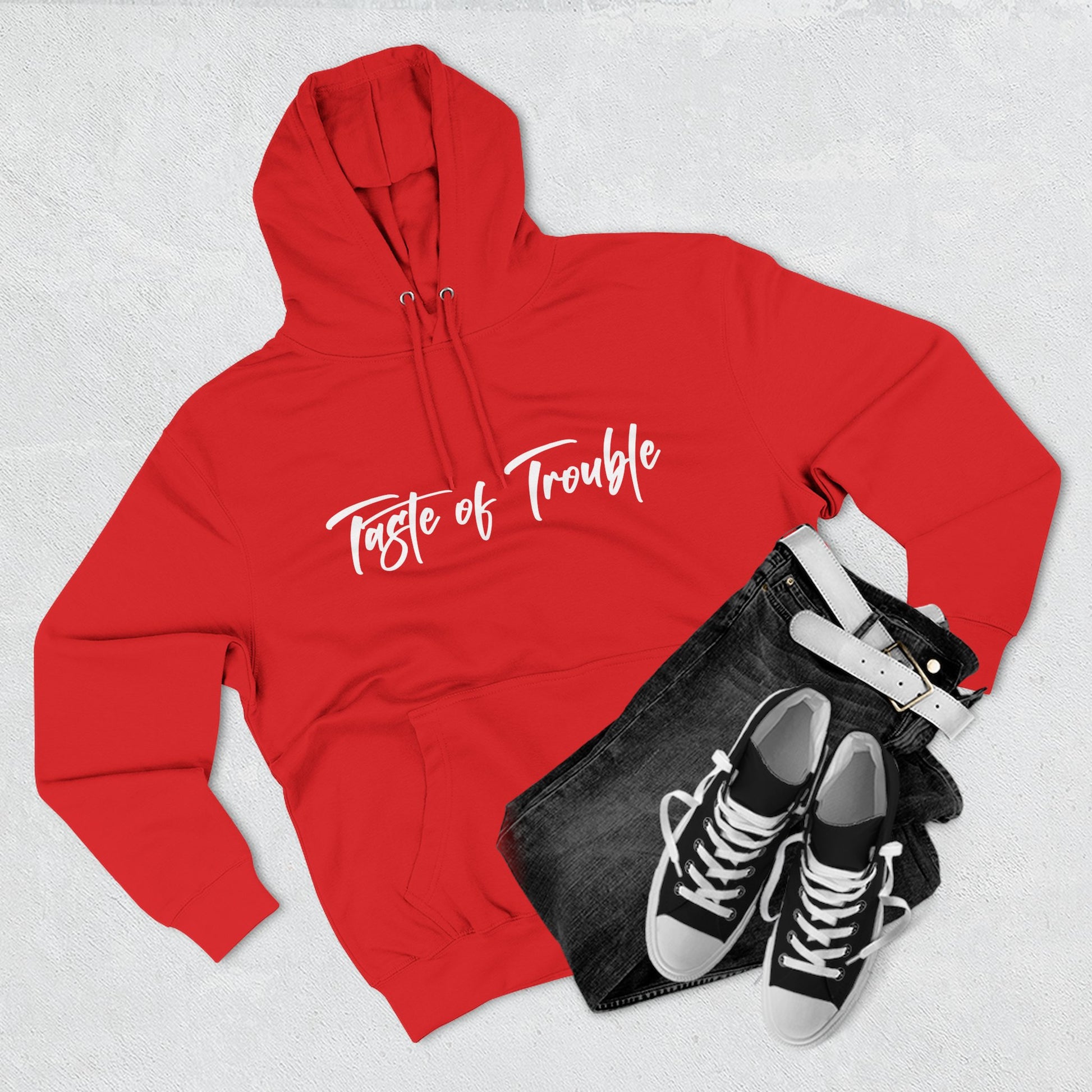 Taste of Trouble Fleece Pullover, Cozy Gift for Women, Casual Wear, Motivational Apparel, Holiday Gift