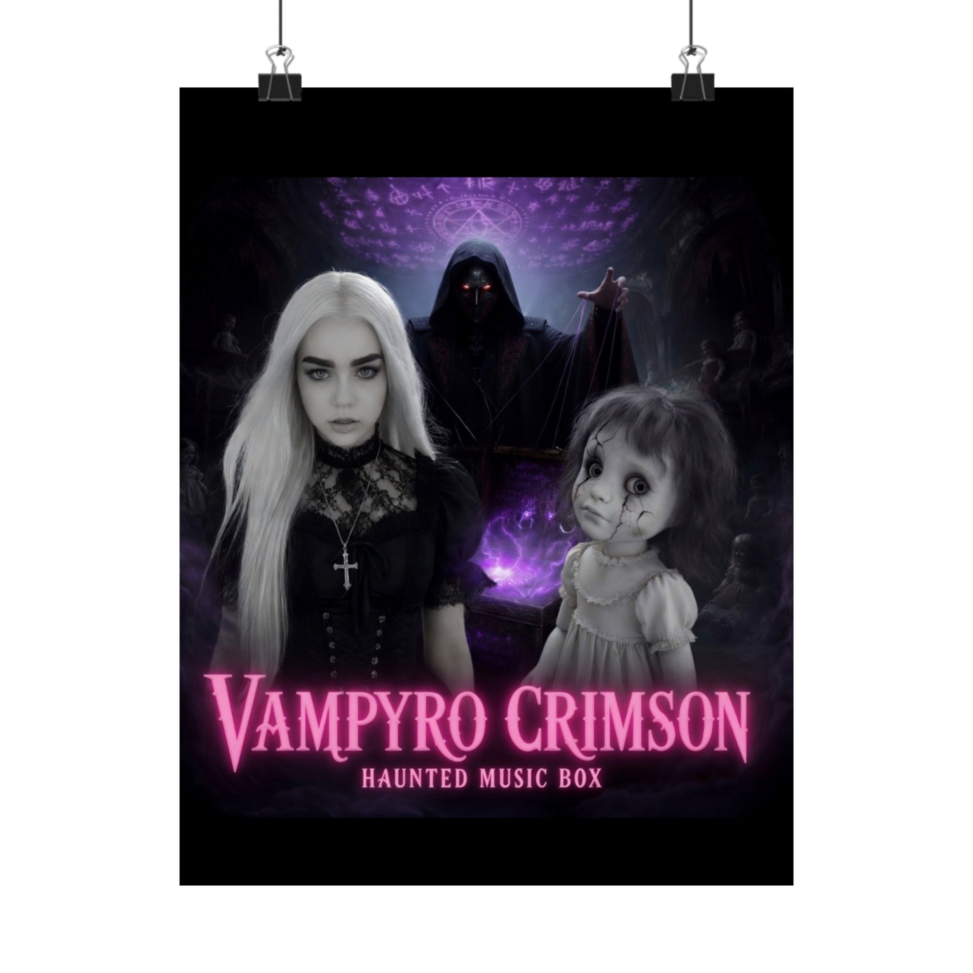 Vampyro Crimson Haunted Music Box Matte Poster