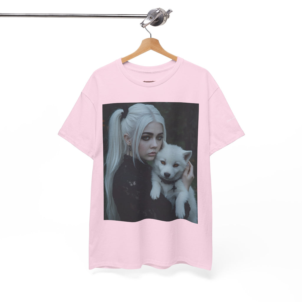 Limited Edition Autographed Vampyro Crimson Ethereal I am The Shadow the Light Fears Art Tee, Unisex Heavy Cotton Tee with Portrait Design, Ideal for Art Lovers, Casual Wear, Gifts for Occasions, Fashion Statement