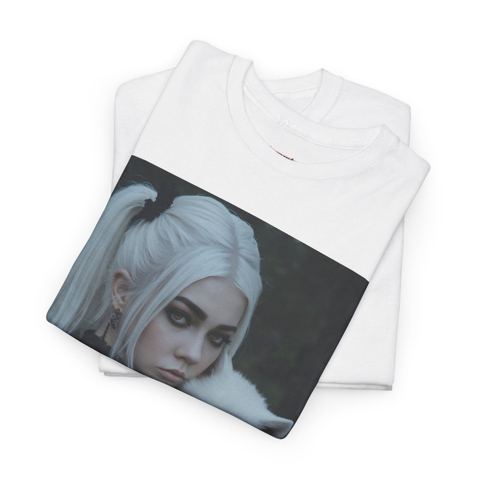 Limited Edition Autographed Vampyro Crimson Ethereal I am The Shadow the Light Fears Art Tee, Unisex Heavy Cotton Tee with Portrait Design, Ideal for Art Lovers, Casual Wear, Gifts for Occasions, Fashion Statement