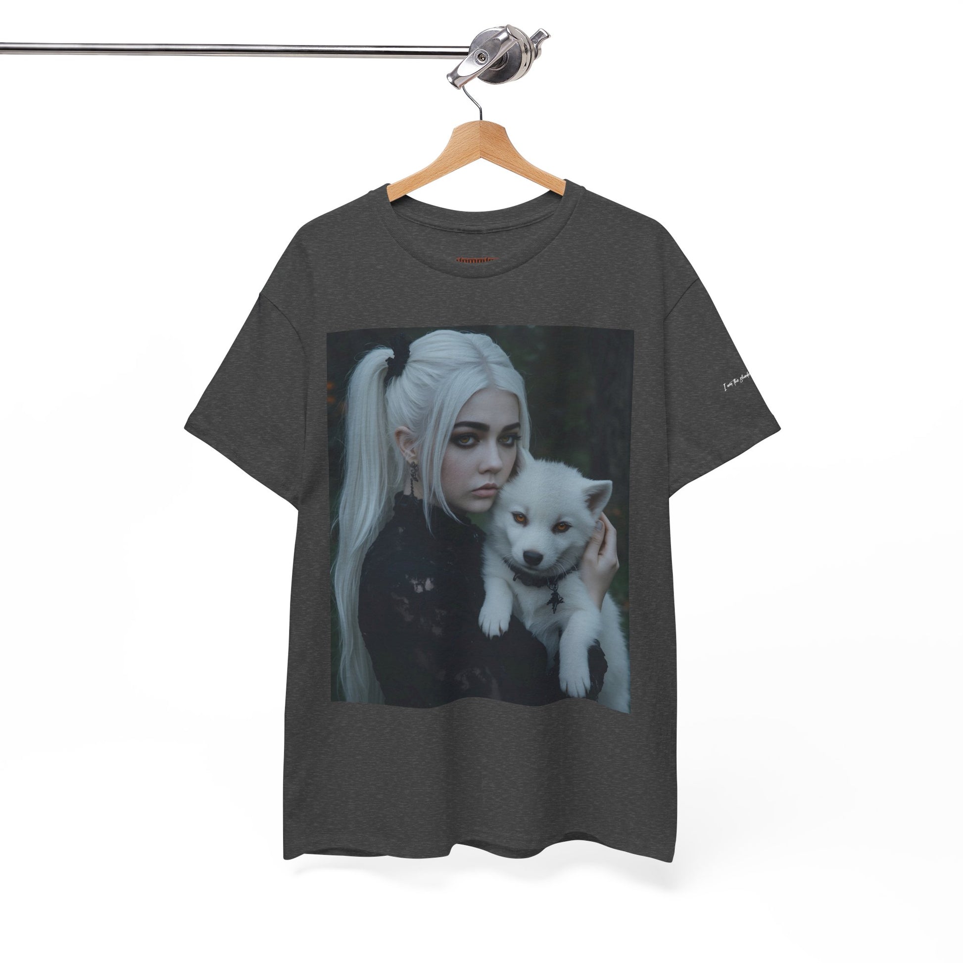 Limited Edition Autographed Vampyro Crimson Ethereal I am The Shadow the Light Fears Art Tee, Unisex Heavy Cotton Tee with Portrait Design, Ideal for Art Lovers, Casual Wear, Gifts for Occasions, Fashion Statement