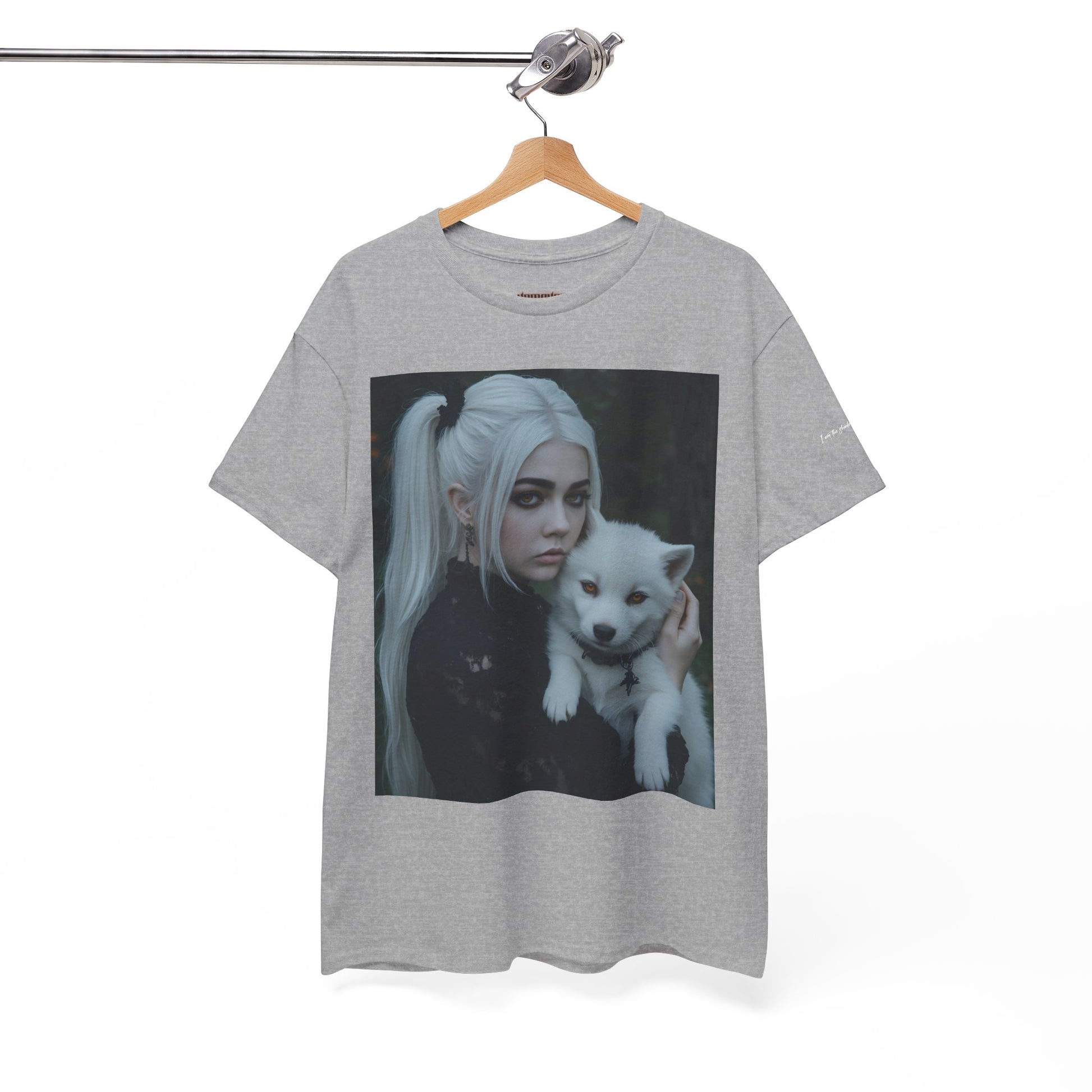 Limited Edition Autographed Vampyro Crimson Ethereal I am The Shadow the Light Fears Art Tee, Unisex Heavy Cotton Tee with Portrait Design, Ideal for Art Lovers, Casual Wear, Gifts for Occasions, Fashion Statement