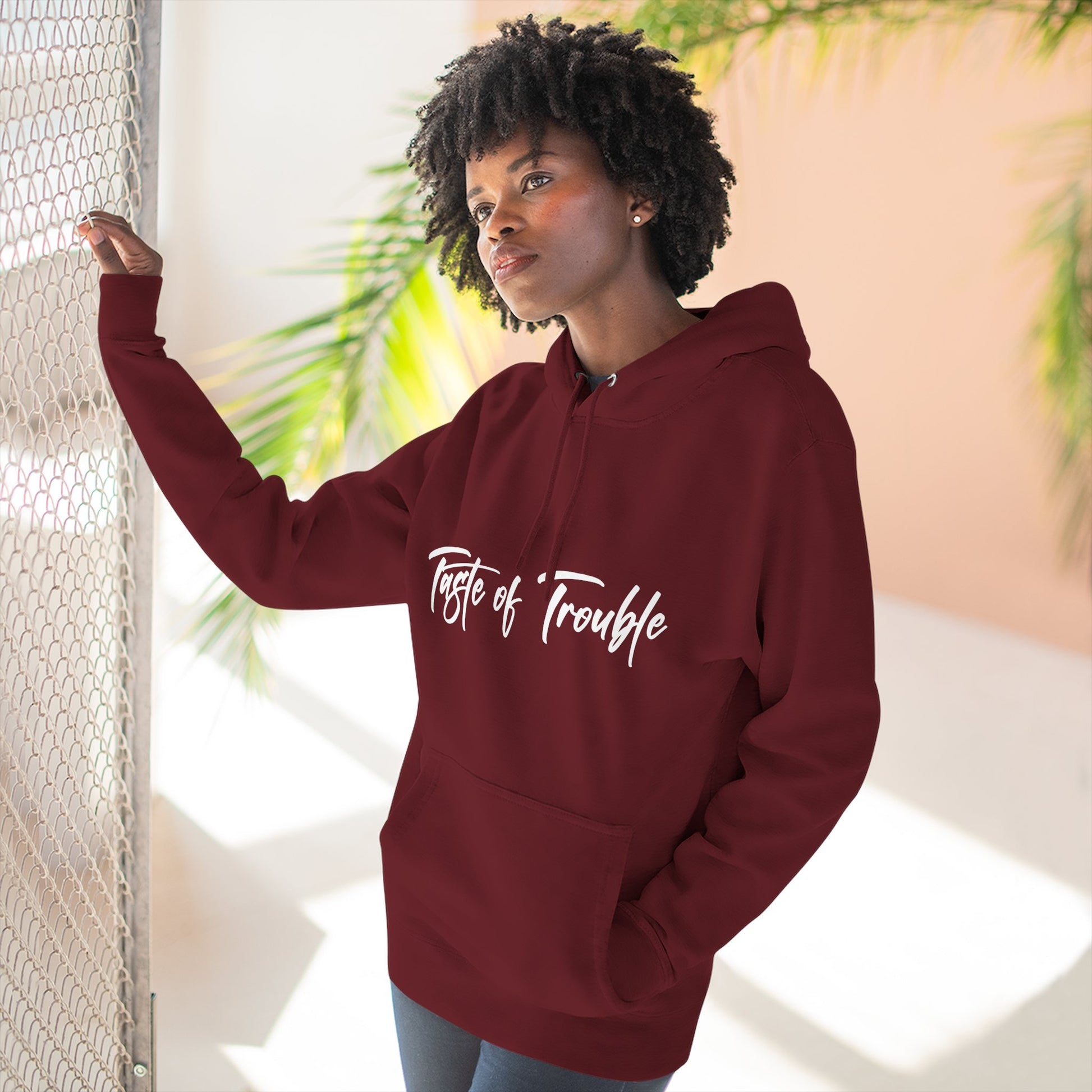 Taste of Trouble Fleece Pullover, Cozy Gift for Women, Casual Wear, Motivational Apparel, Holiday Gift