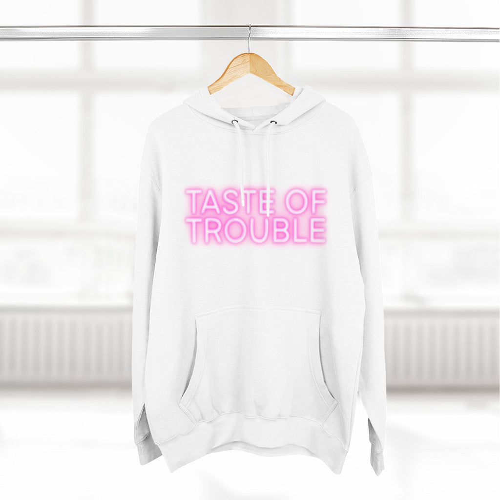 Taste of Trouble Hoodie - Trendy Three-Panel Fleece Pullover, Stylish Gift for Fashion Lovers, Cozy Casual Wear
