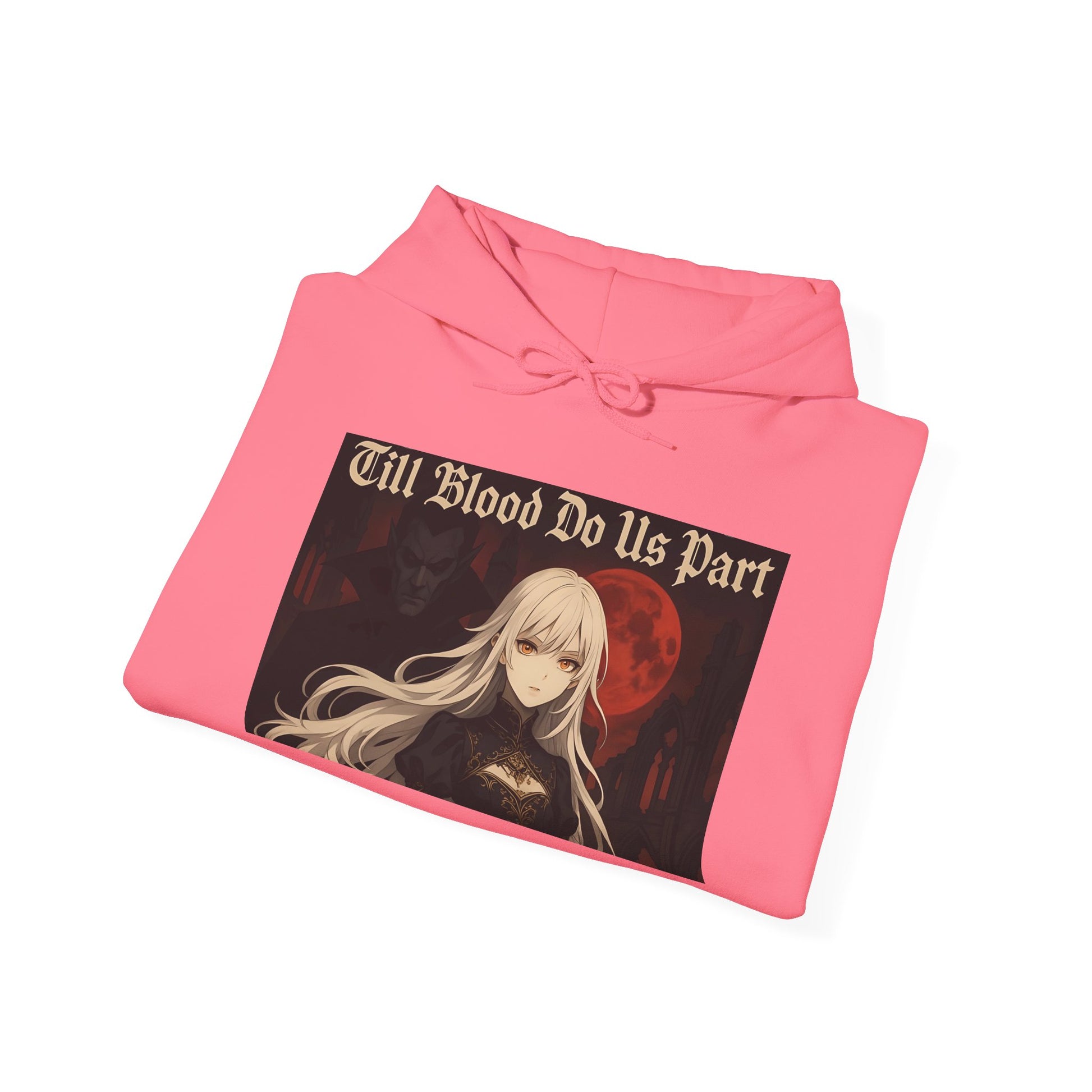 Vampyro Crimson Till Blood Do Us Part Gothic Romance Hooded Sweatshirt, Cozy Pullover, Perfect for Fall, Halloween, Alternative Fashion, Unique Gift for Fans, Graphic Sweatshirt