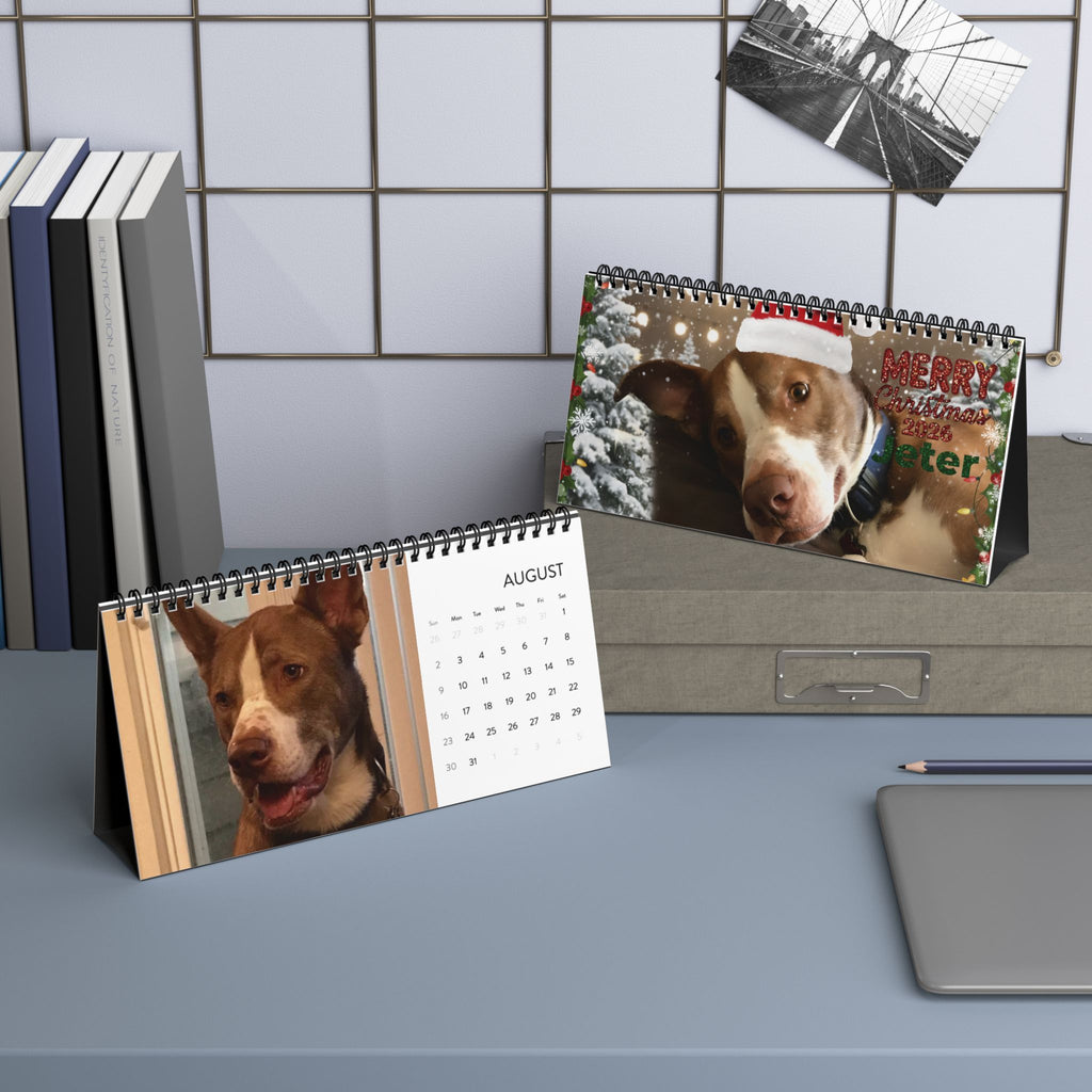 Personalized 2026 Desktop Calendar for Jeter — Photo Grid Desk Calendar (Custom Pet & Family)