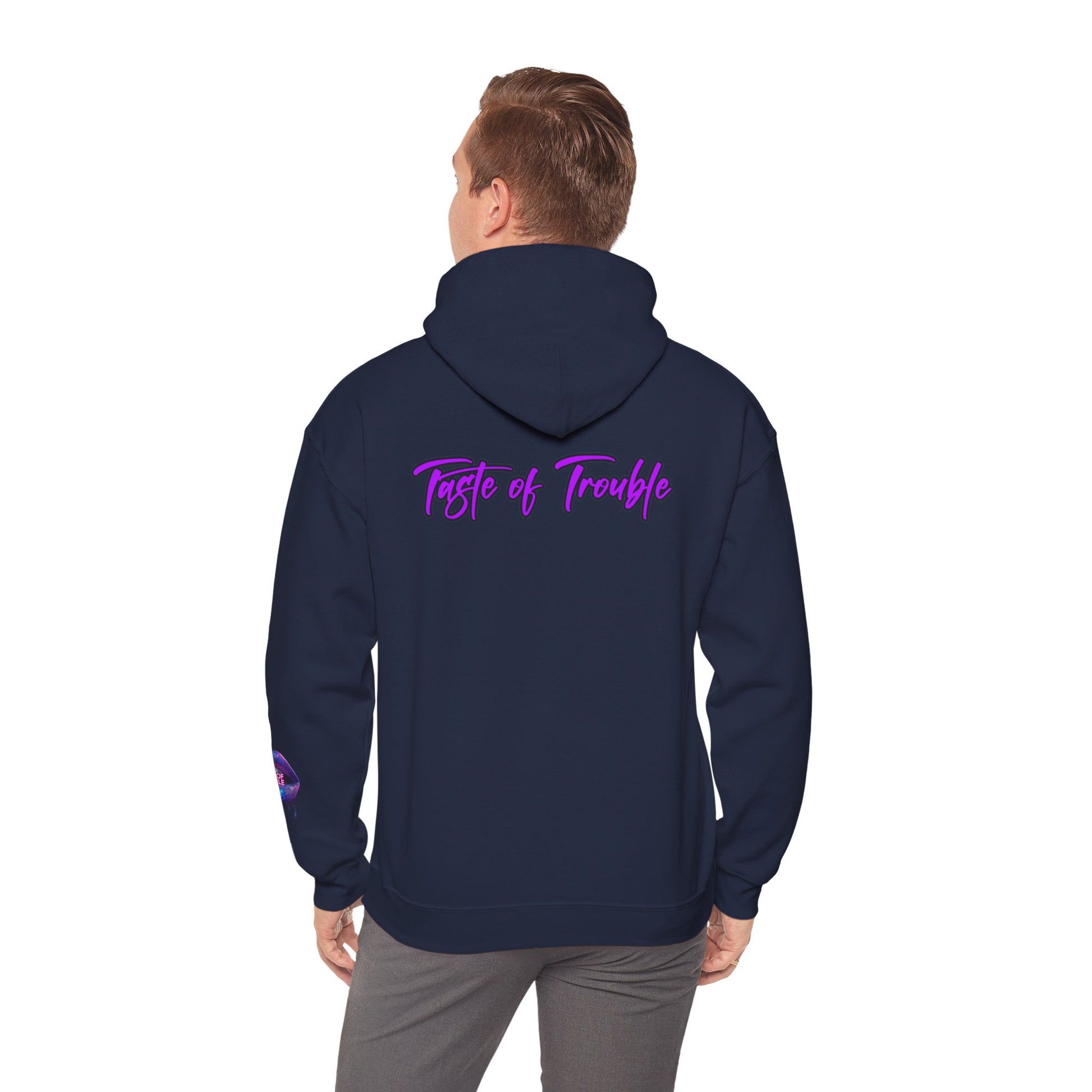 Taste of Trouble Inspirational Hoodie for Creative Souls, Motivational Sweatshirt, Unisex Heavy Blend, Modern Casual Wear, Gift for Artists, Trendy [...]