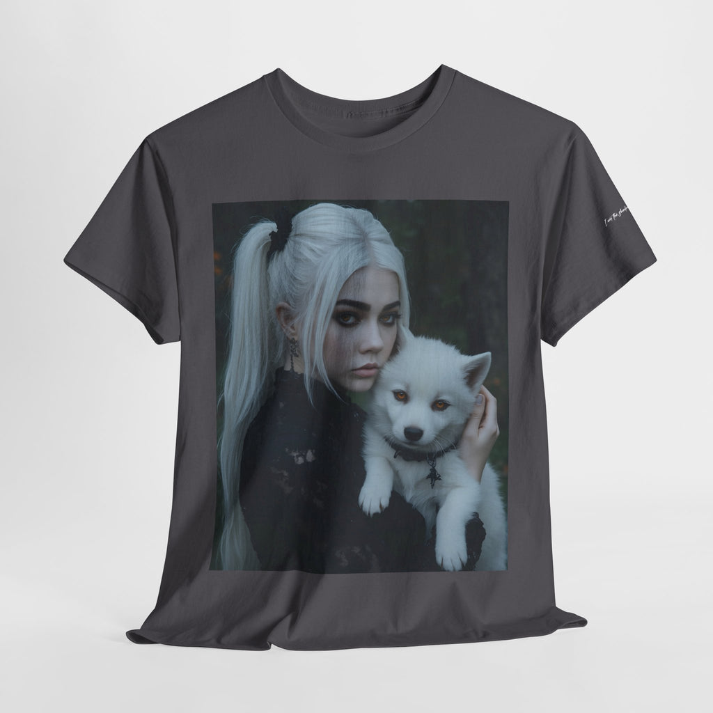 Limited Edition Autographed Vampyro Crimson Ethereal I am The Shadow the Light Fears Art Tee, Unisex Heavy Cotton Tee with Portrait Design, Ideal for Art Lovers, Casual Wear, Gifts for Occasions, Fashion Statement