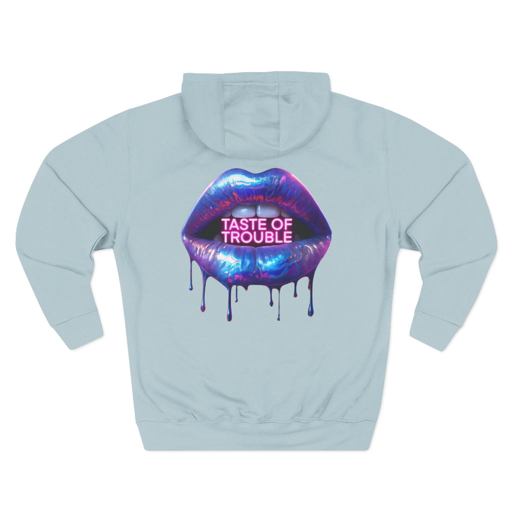 Taste of Trouble Hoodie - Trendy Three-Panel Fleece Pullover, Stylish Gift for Fashion Lovers, Cozy Casual Wear