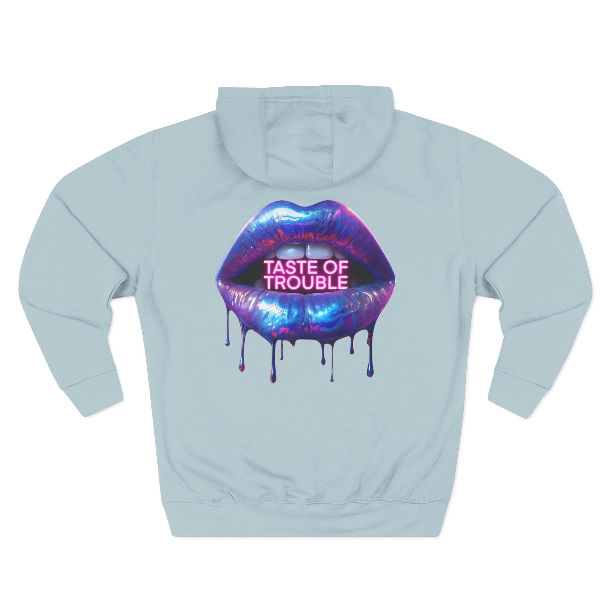 Taste of Trouble Hoodie - Trendy Three-Panel Fleece Pullover, Stylish Gift for Fashion Lovers, Cozy Casual Wear