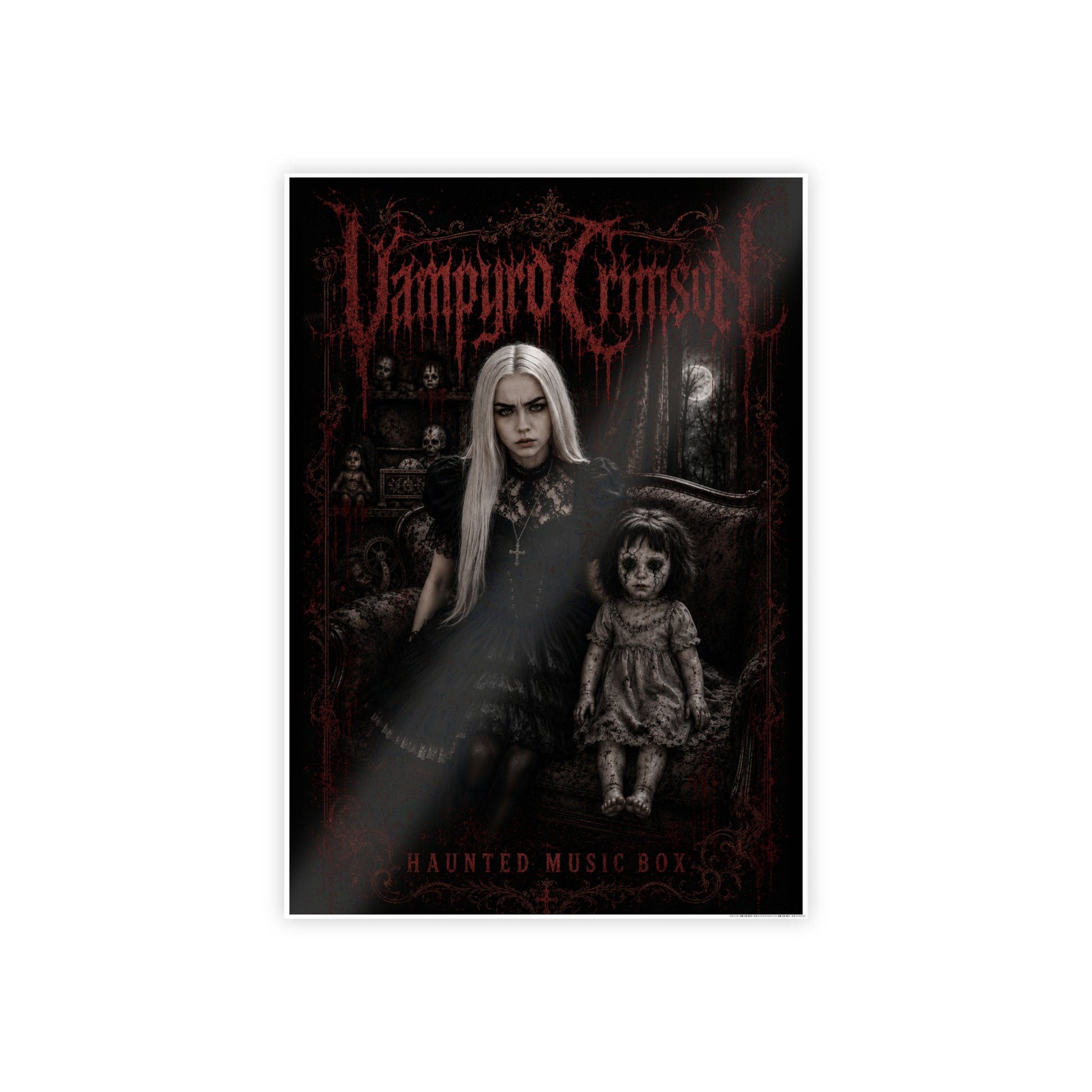 SIGNED CD  + Exclusive Signed Vendetta Vampyro Crimson Haunted Music Box Band Poster