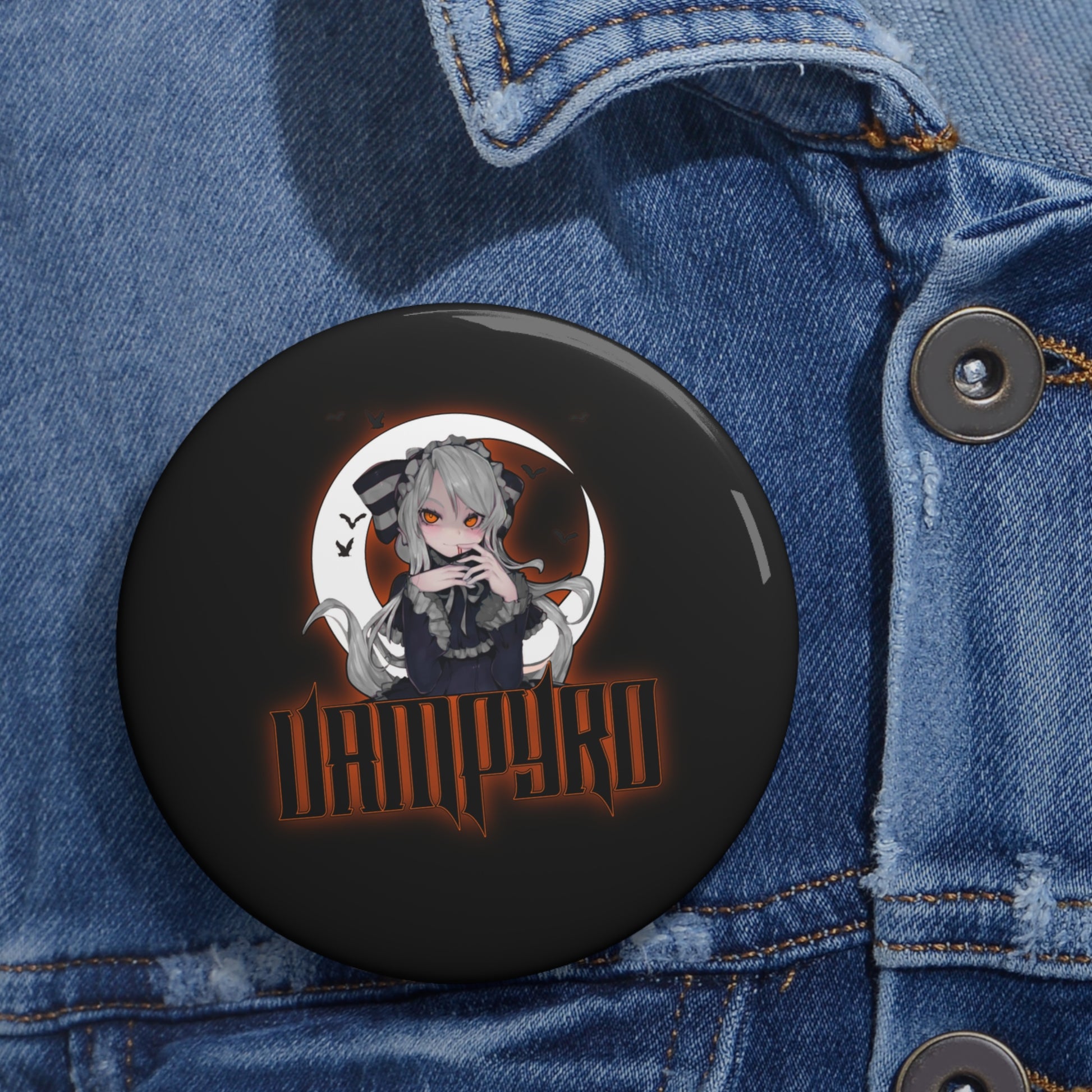 Vampyro Original Custom Collectors Pin Buttons for Fans, Vampire Theme, Unique Accessories, Fun Gifts, Collectible Badges, Event Giveaways