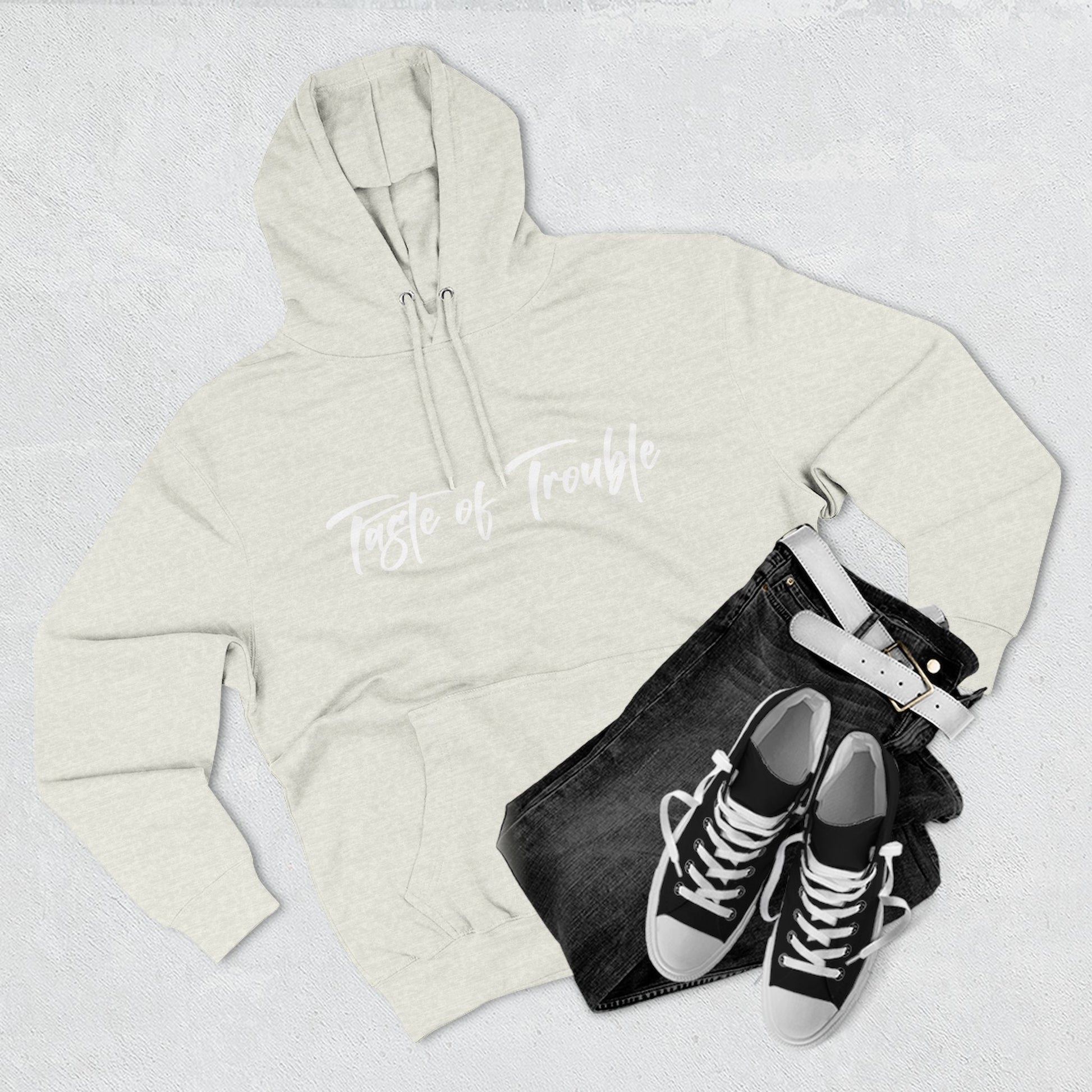 Taste of Trouble Fleece Pullover, Cozy Gift for Women, Casual Wear, Motivational Apparel, Holiday Gift