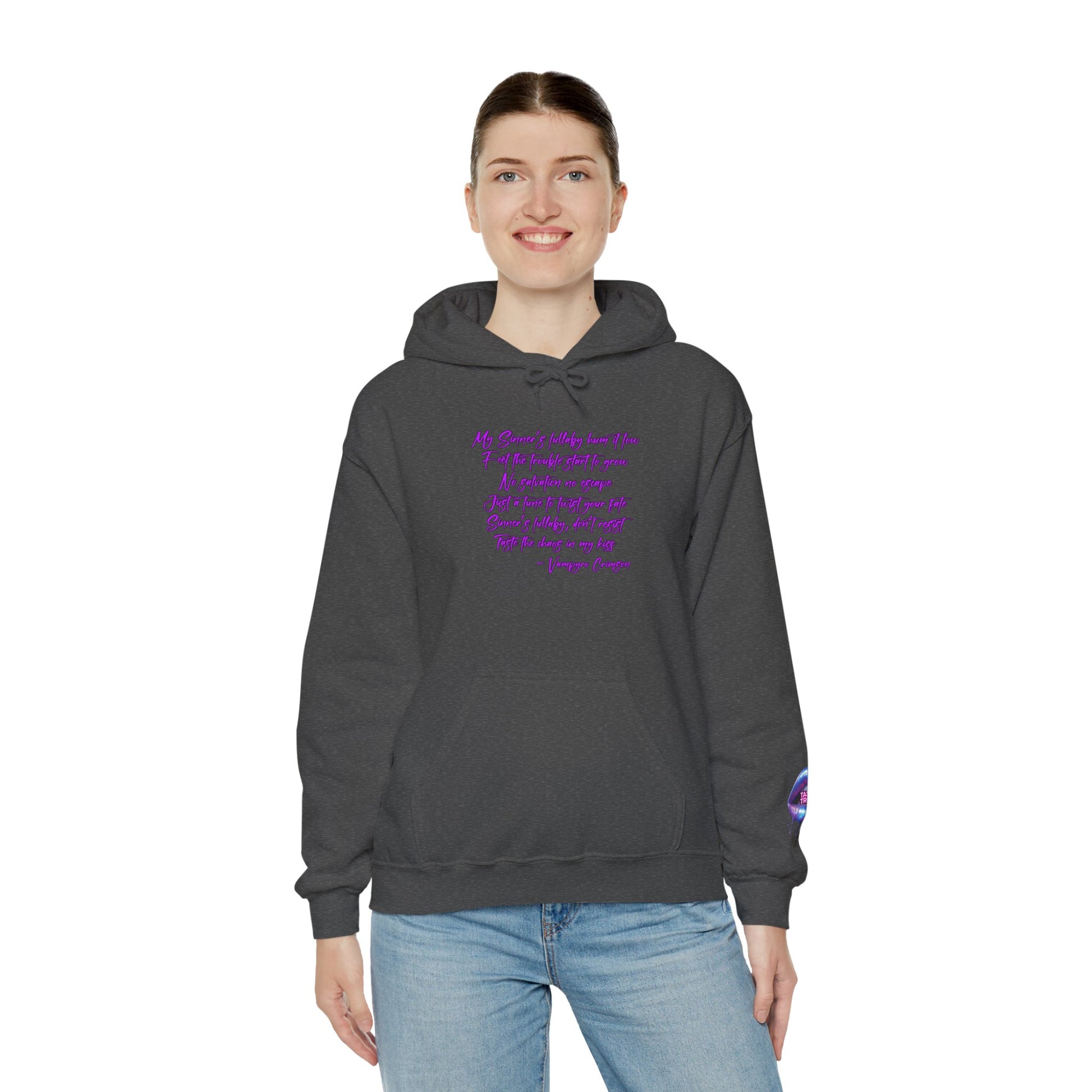 Taste of Trouble Inspirational Hoodie for Creative Souls, Motivational Sweatshirt, Unisex Heavy Blend, Modern Casual Wear, Gift for Artists, Trendy [...]