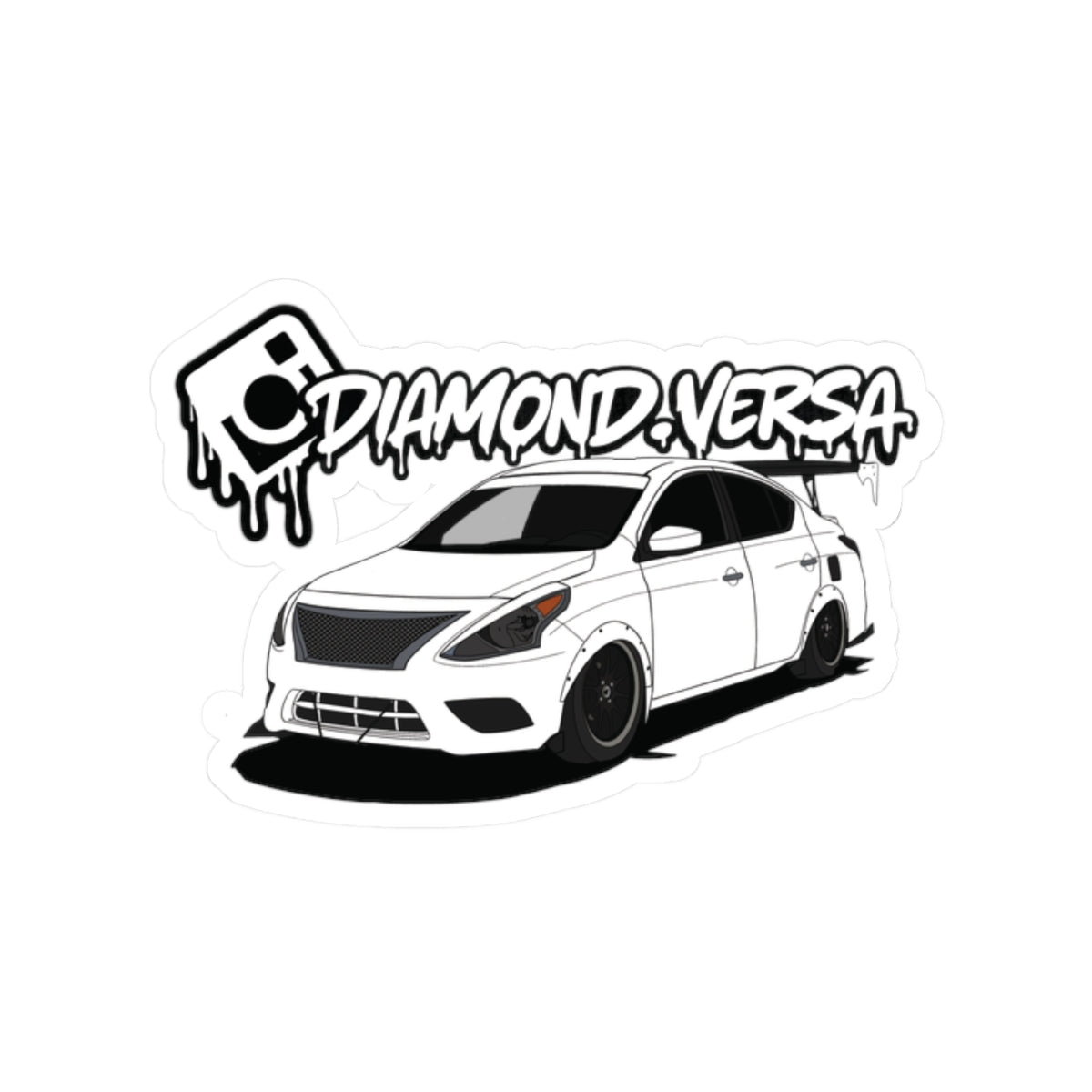 Diamond.Versa x ViceVersa Garage Sticker - Nissan Versa Illustration Kiss-Cut Decal