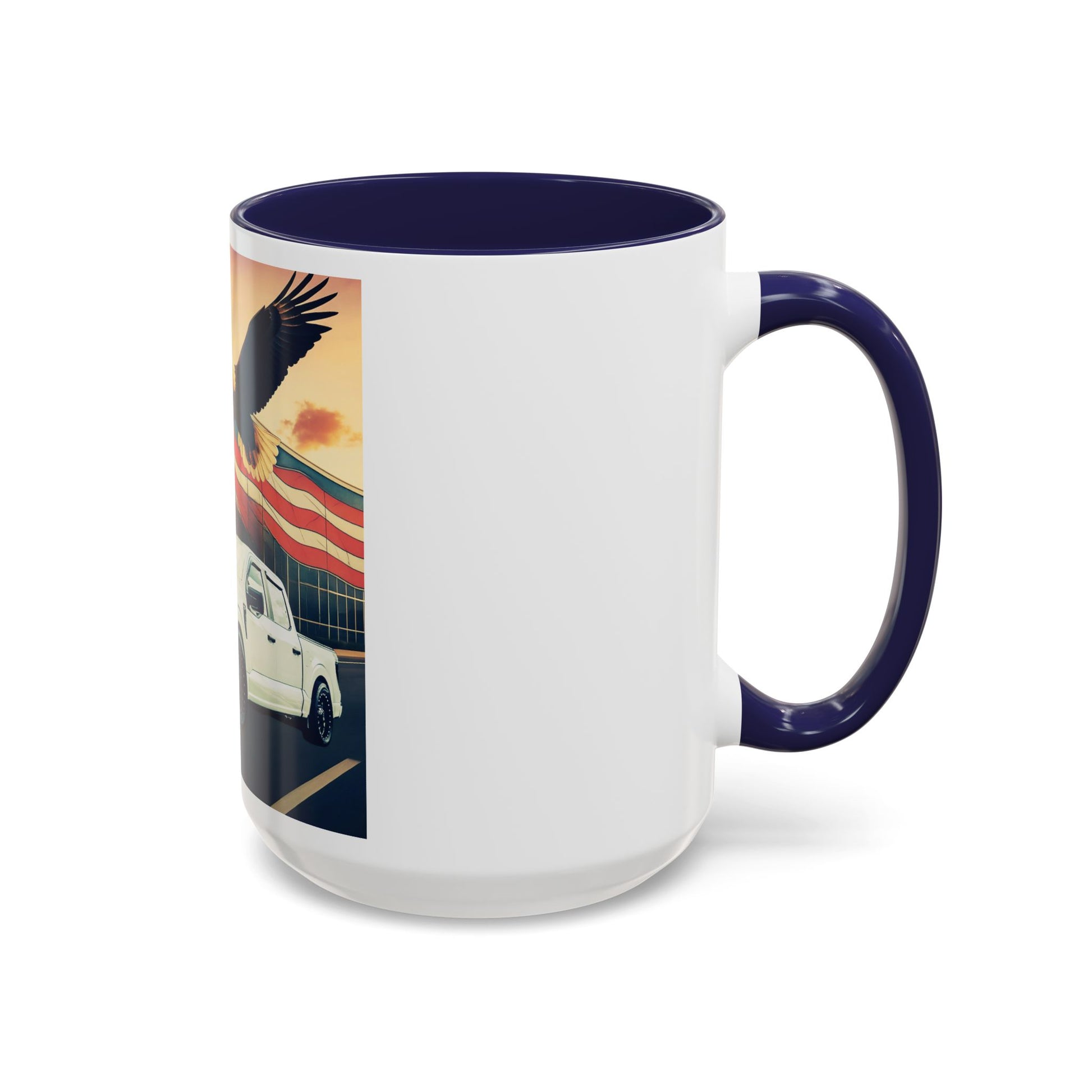 Patriotic Eagle & Jay’s Truck Accent Coffee Mug — American Flag Pride (11/15oz)