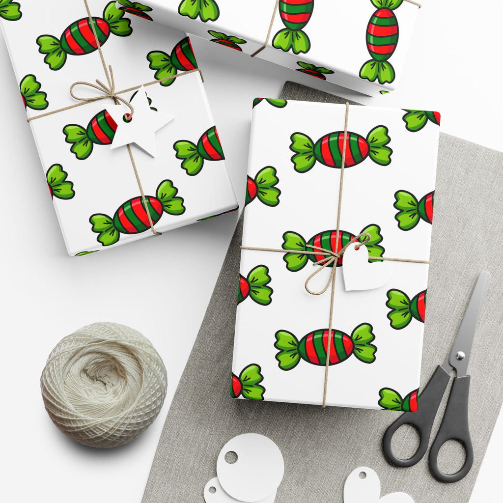 Vampyro Crimson Christmas Candy Pattern Gift Wrap Paper — Festive Holiday Wrapping Sheets