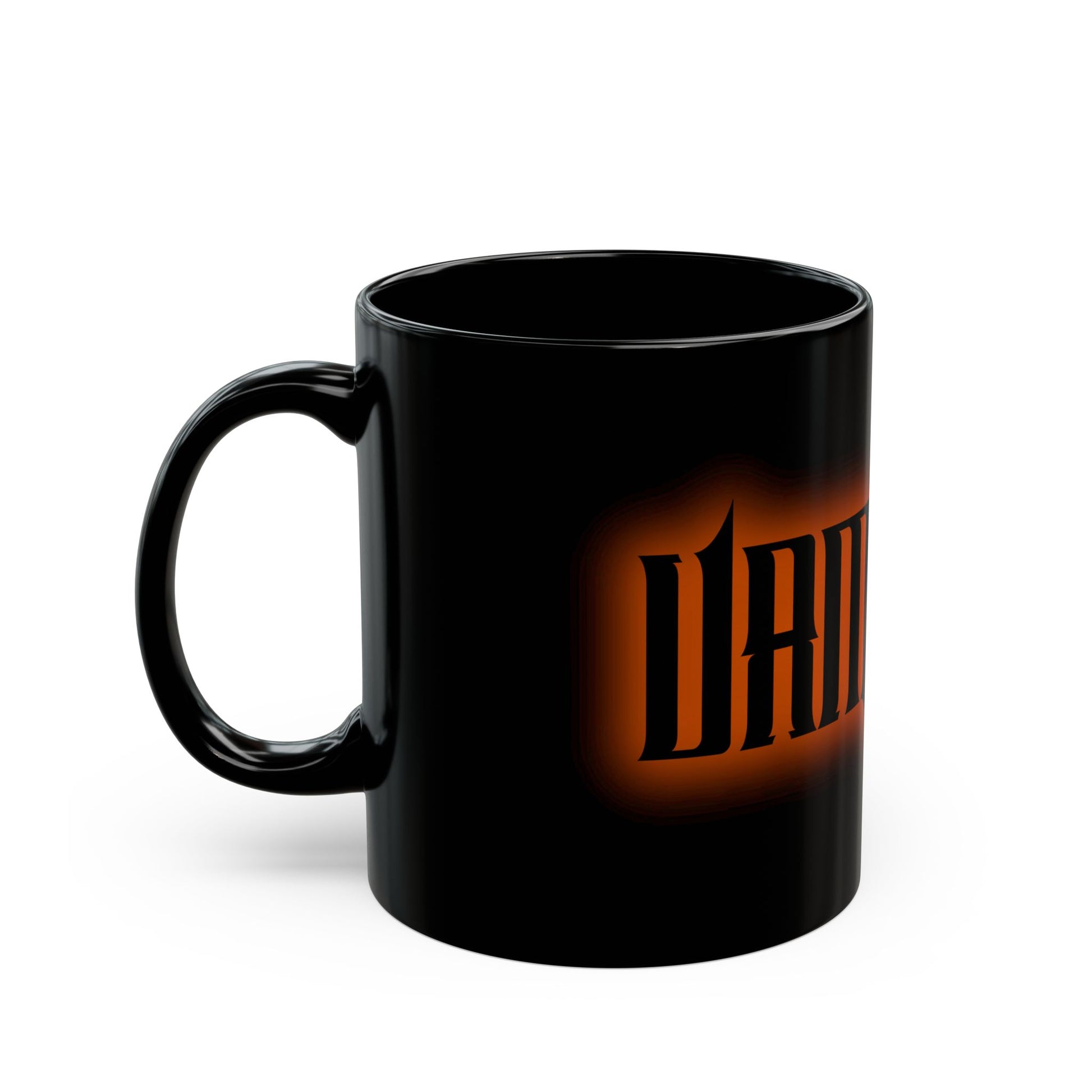 Vampyro Black Coffee Mug — Gothic Orange Logo (11oz & 15oz)