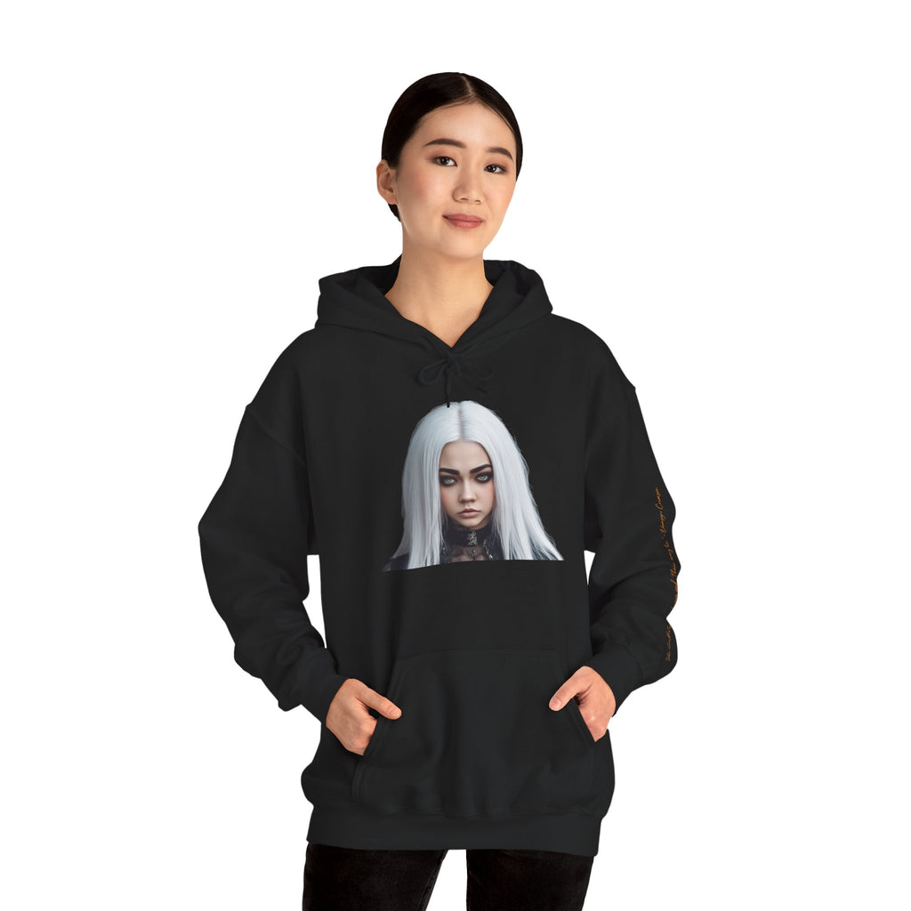 Vampyro Crimson Digitally Autographed Portrait Graphic Hoodie —  "Your heartbeat is a confession and I hear every lie." Vampyro Crimson