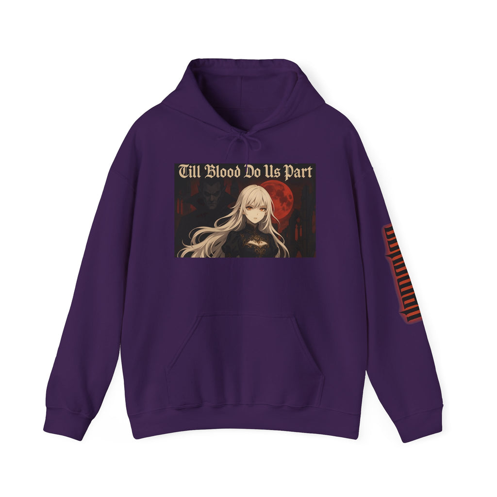 Vampyro Crimson Till Blood Do Us Part Gothic Romance Hooded Sweatshirt, Cozy Pullover, Perfect for Fall, Halloween, Alternative Fashion, Unique Gift for Fans, Graphic Sweatshirt