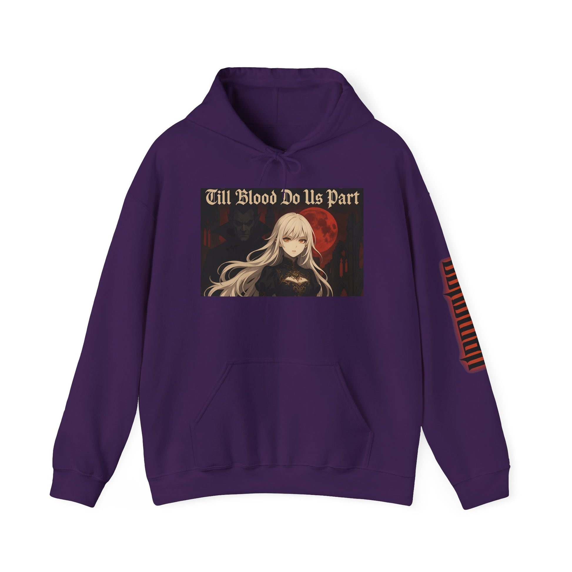Vampyro Crimson Till Blood Do Us Part Gothic Romance Hooded Sweatshirt, Cozy Pullover, Perfect for Fall, Halloween, Alternative Fashion, Unique Gift for Fans, Graphic Sweatshirt