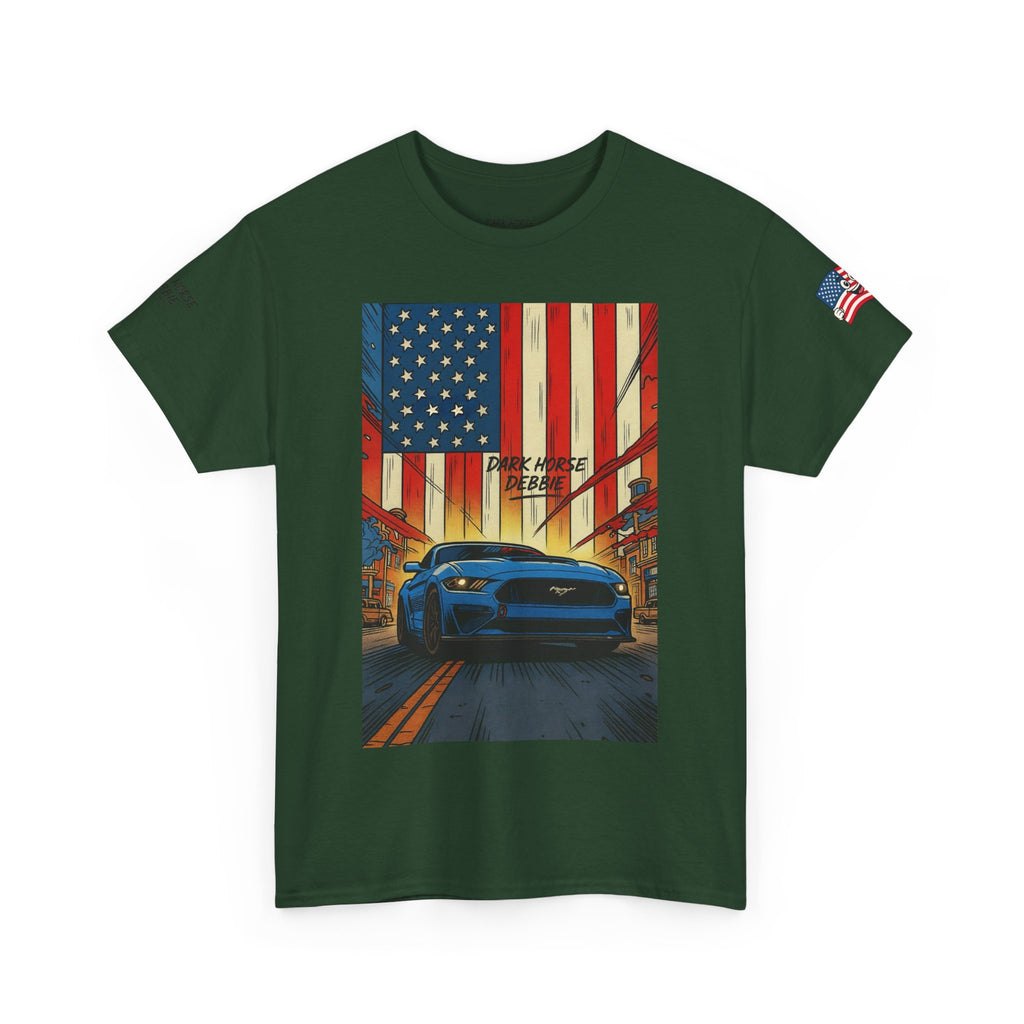 Dark Horse Debbie Patriotic Car Enthusiast Tee - Perfect for Independence Day, Gift for Dad, Car Show, Track Day, Summer Style