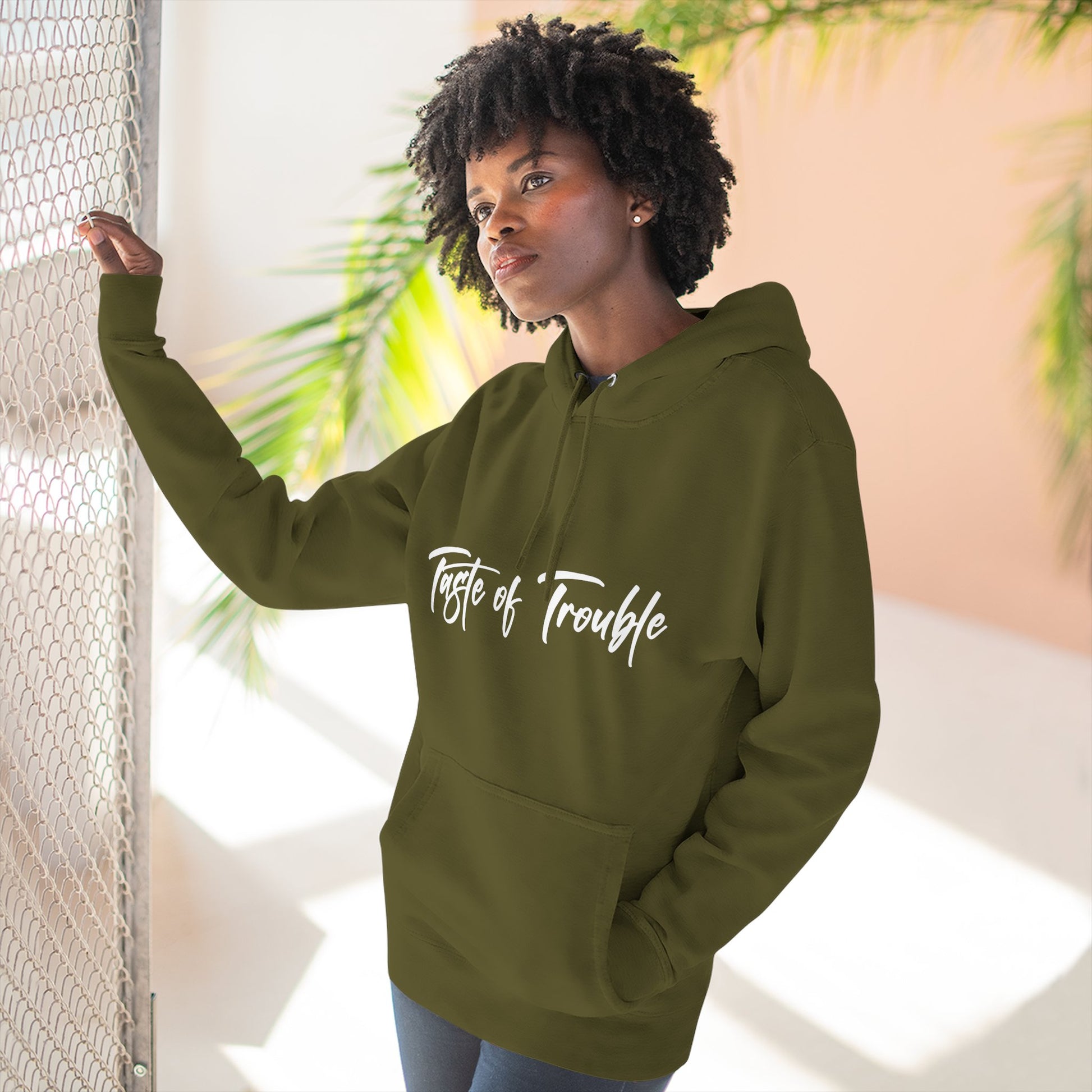 Taste of Trouble Fleece Pullover, Cozy Gift for Women, Casual Wear, Motivational Apparel, Holiday Gift