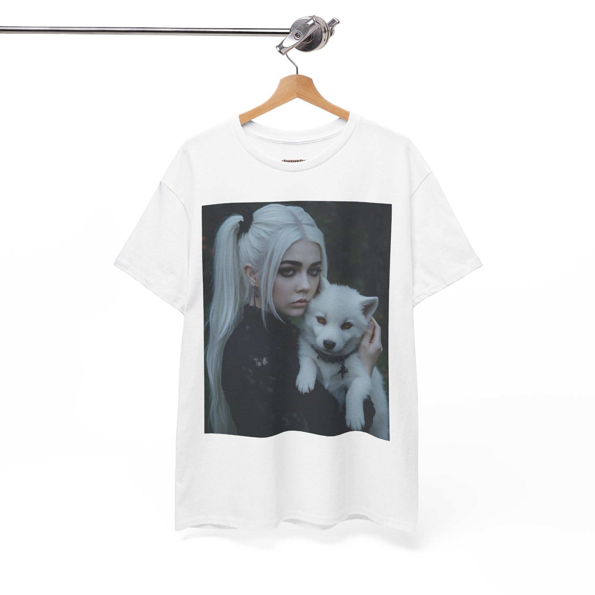 Limited Edition Autographed Vampyro Crimson Ethereal I am The Shadow the Light Fears Art Tee, Unisex Heavy Cotton Tee with Portrait Design, Ideal for Art Lovers, Casual Wear, Gifts for Occasions, Fashion Statement