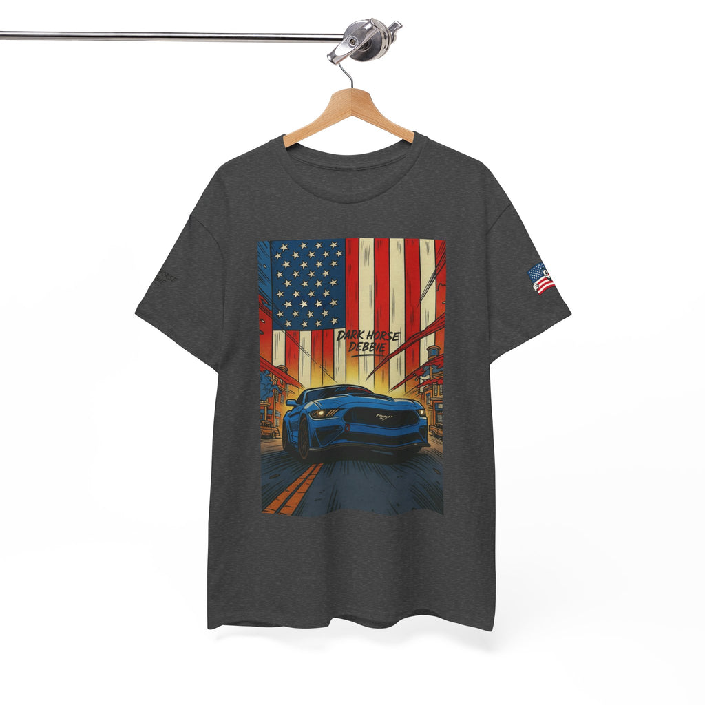 Dark Horse Debbie Patriotic Car Enthusiast Tee - Perfect for Independence Day, Gift for Dad, Car Show, Track Day, Summer Style