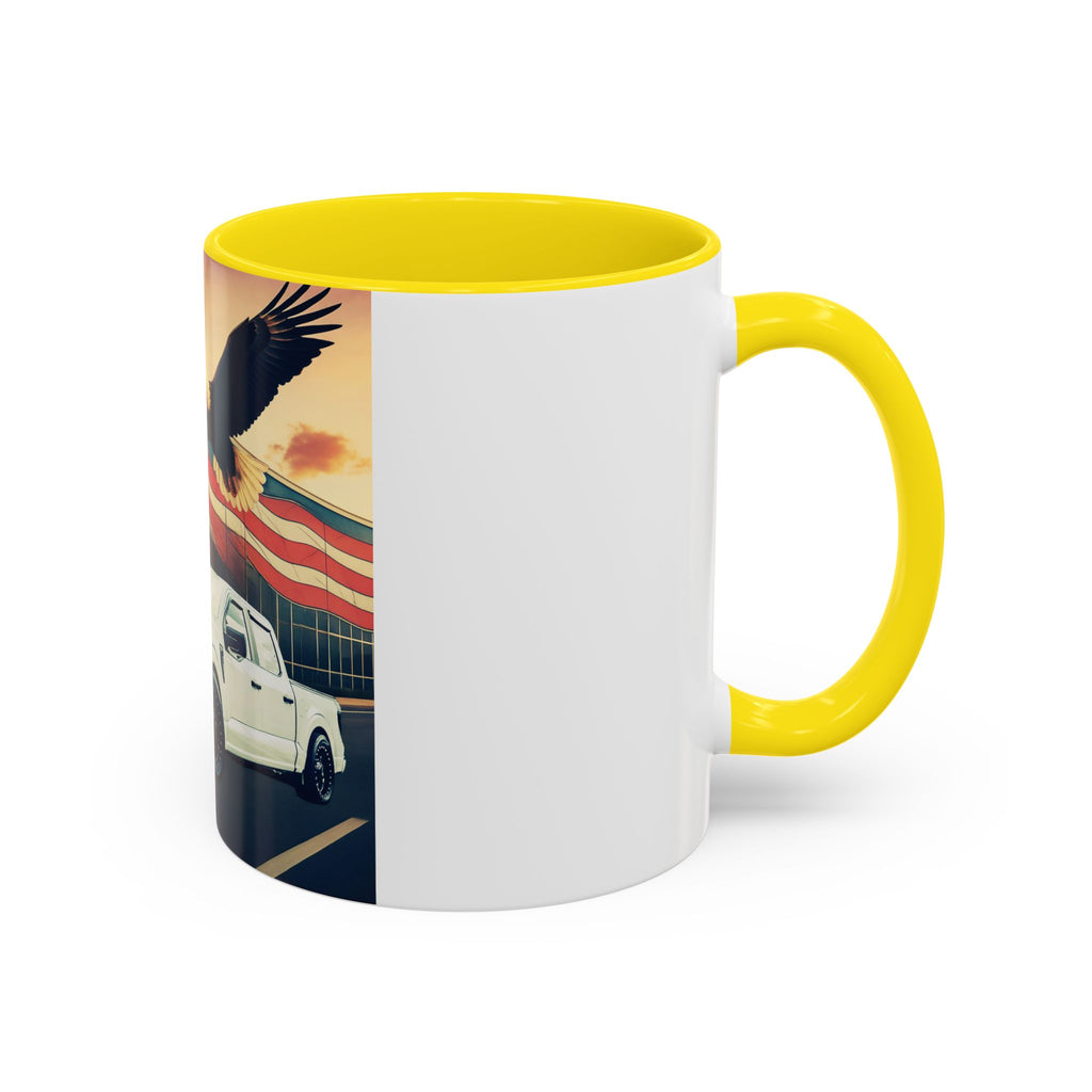 Patriotic Eagle & Jay’s Truck Accent Coffee Mug — American Flag Pride (11/15oz)