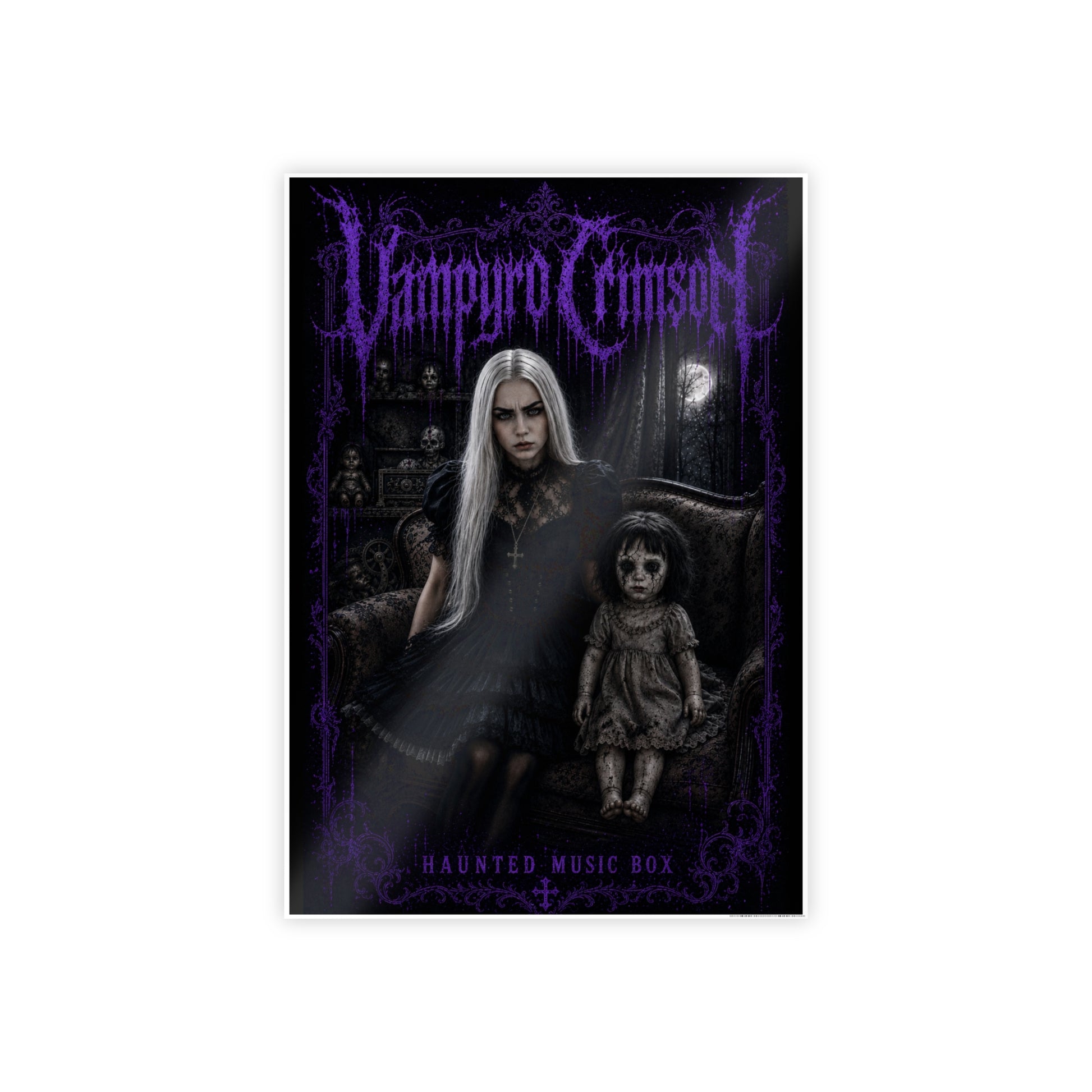 SIGNED CD  + Exclusive Signed Ultraviolet Vampyro Crimson Haunted Music Box Band Poster