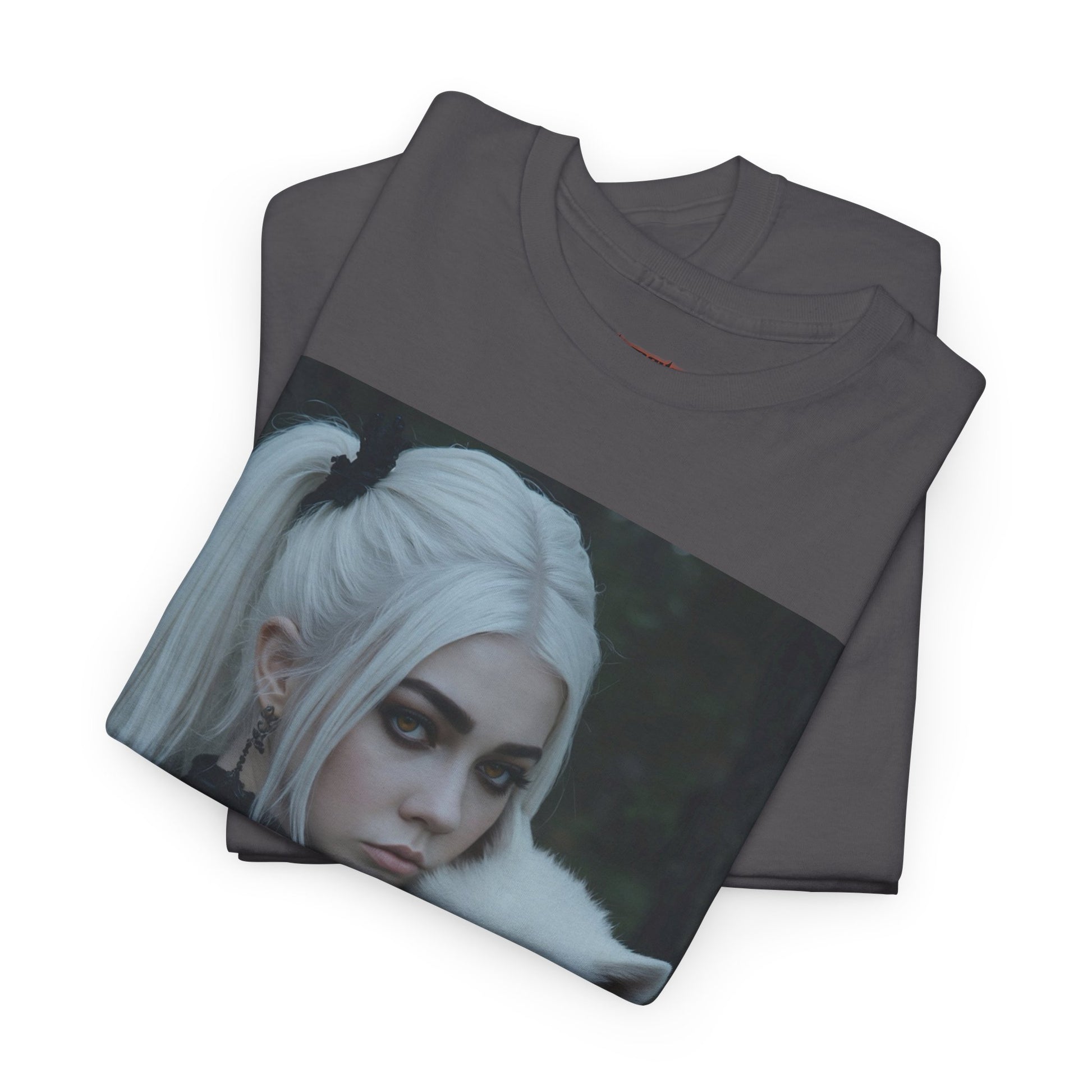 Limited Edition Autographed Vampyro Crimson Ethereal I am The Shadow the Light Fears Art Tee, Unisex Heavy Cotton Tee with Portrait Design, Ideal for Art Lovers, Casual Wear, Gifts for Occasions, Fashion Statement
