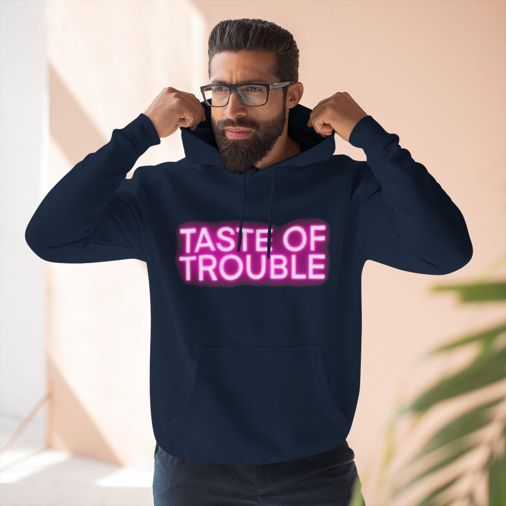 Taste of Trouble Hoodie - Trendy Three-Panel Fleece Pullover, Stylish Gift for Fashion Lovers, Cozy Casual Wear