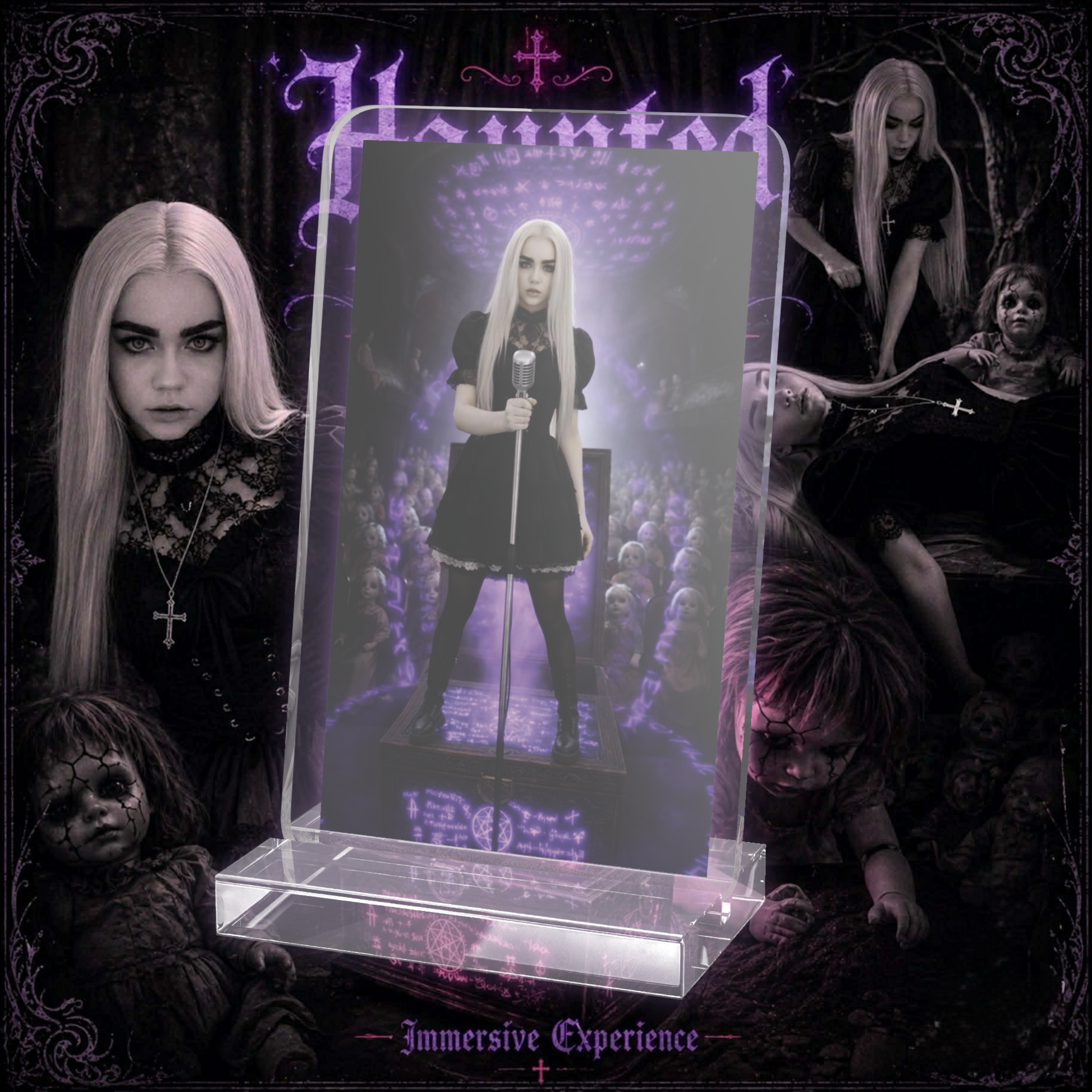 Vampyro Crimson Haunted Music Box Acrylic Display