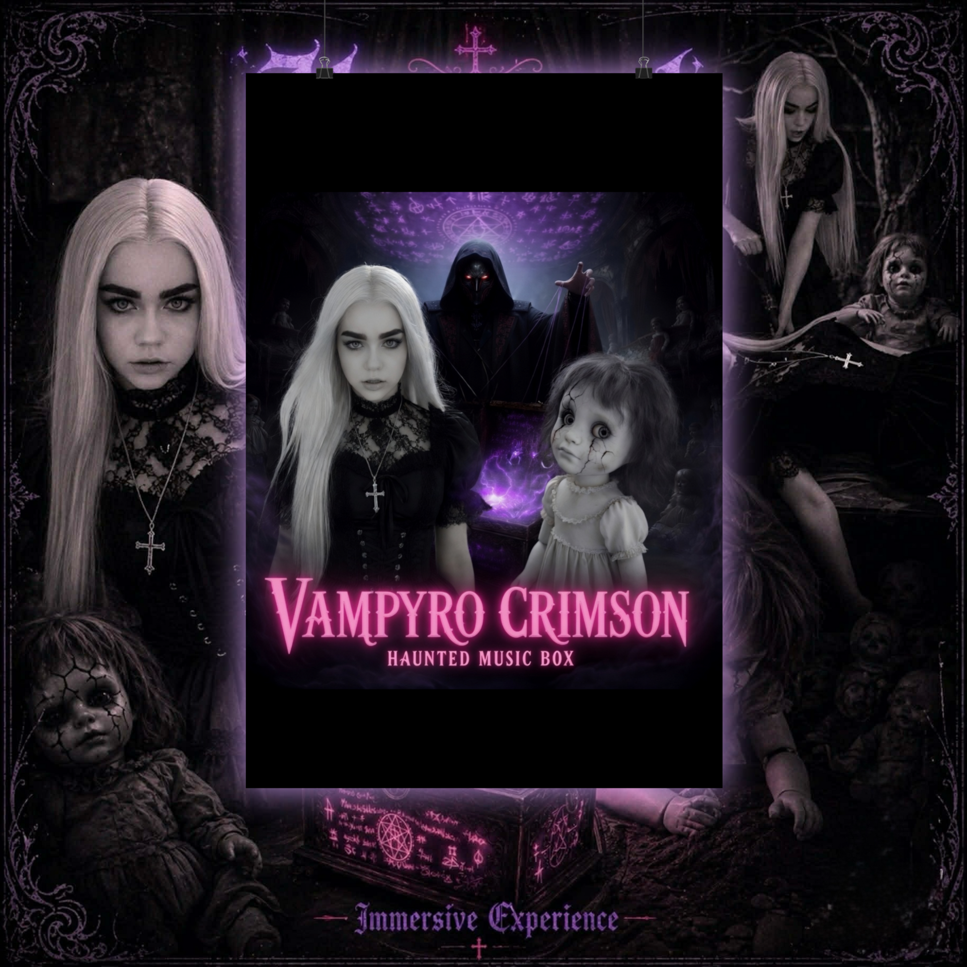 Vampyro Crimson Haunted Music Box Matte Poster