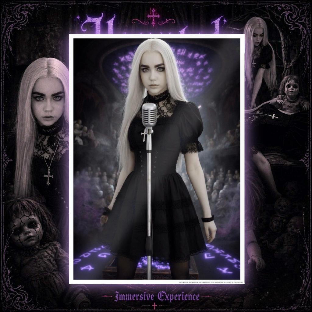 Vampyro Crimson Haunted Music Box Portrait Gloss Poster